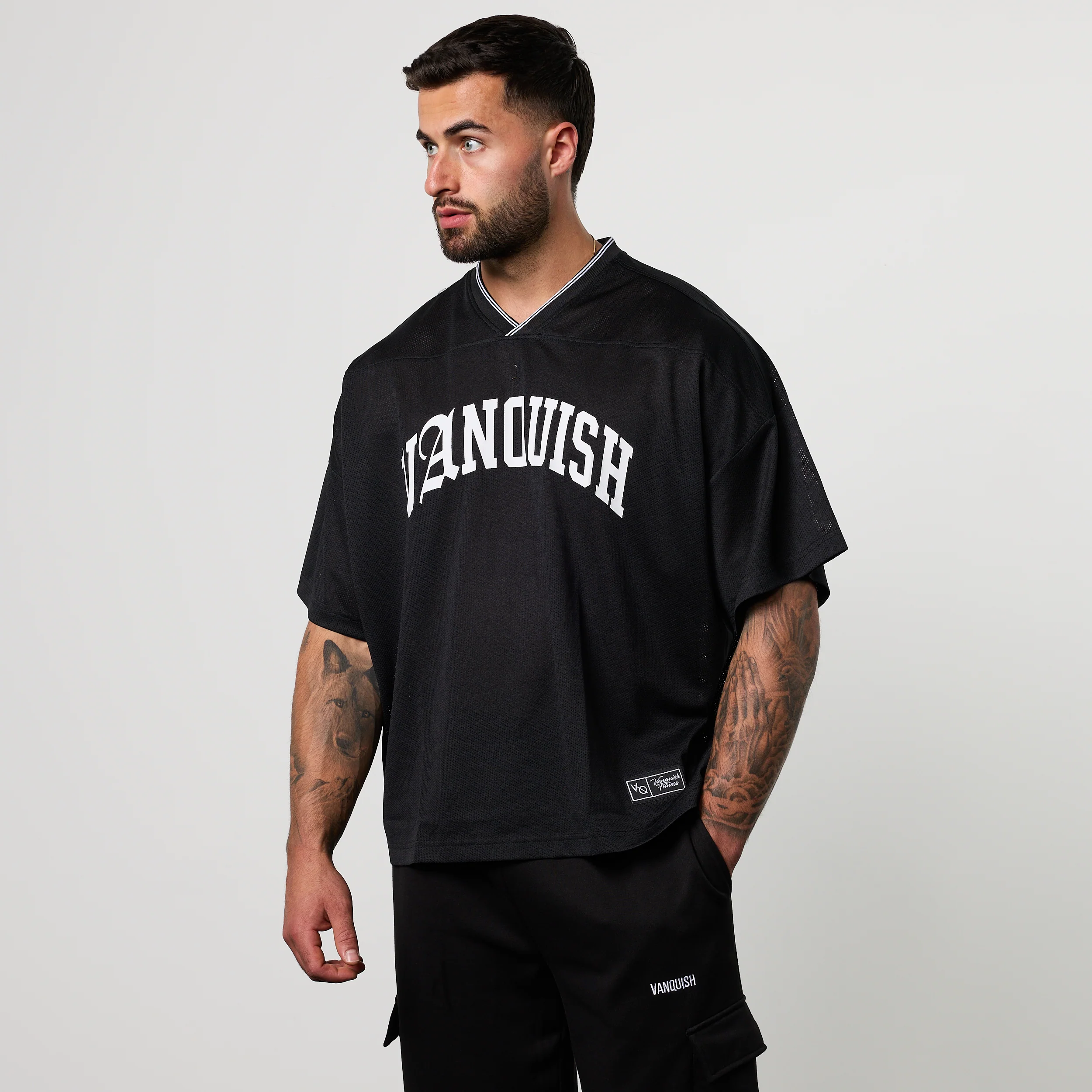 Varsity Black Oversized Boxy Football Jersey - Image 2