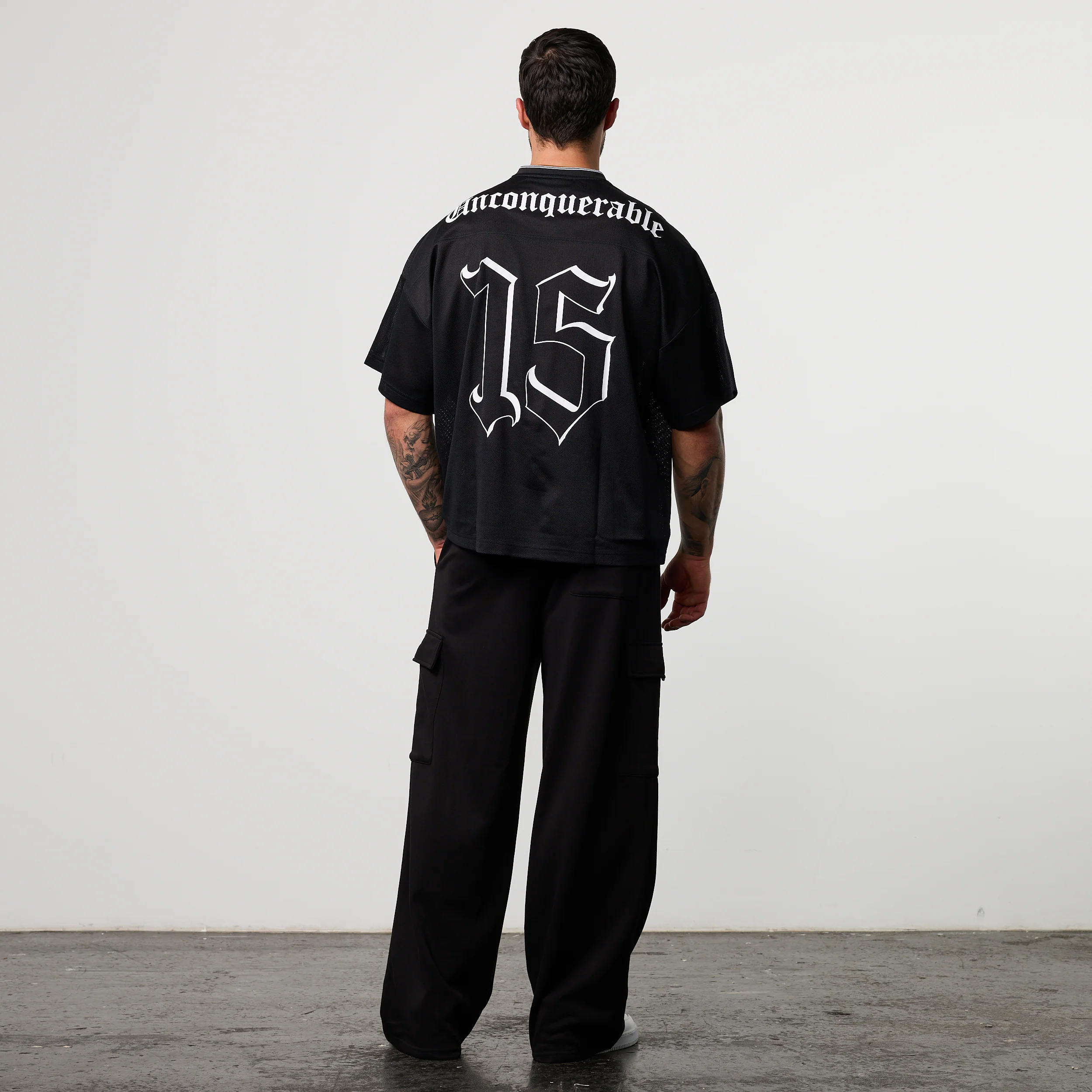 Varsity Black Oversized Boxy Football Jersey - Image 5