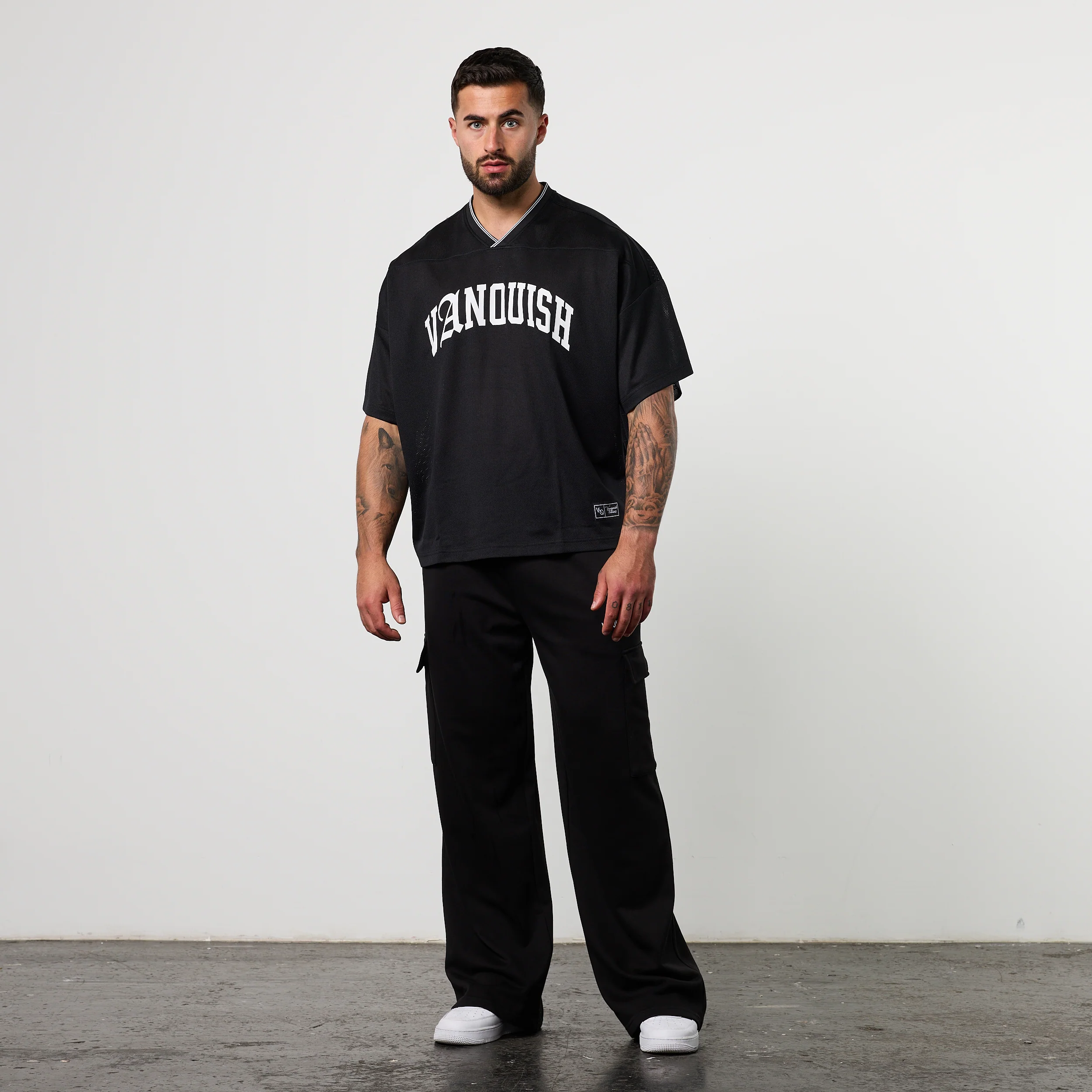Varsity Black Oversized Boxy Football Jersey - Image 6