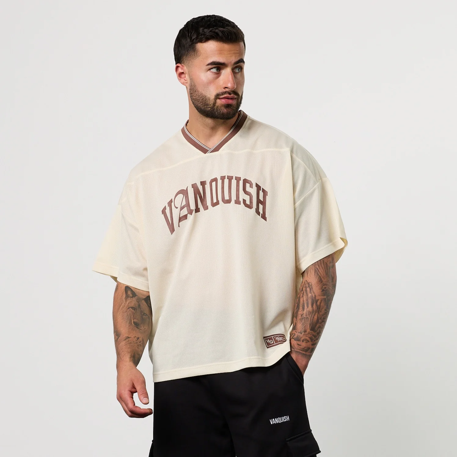 Varsity Off White Oversized Boxy Football Jersey - Image 2