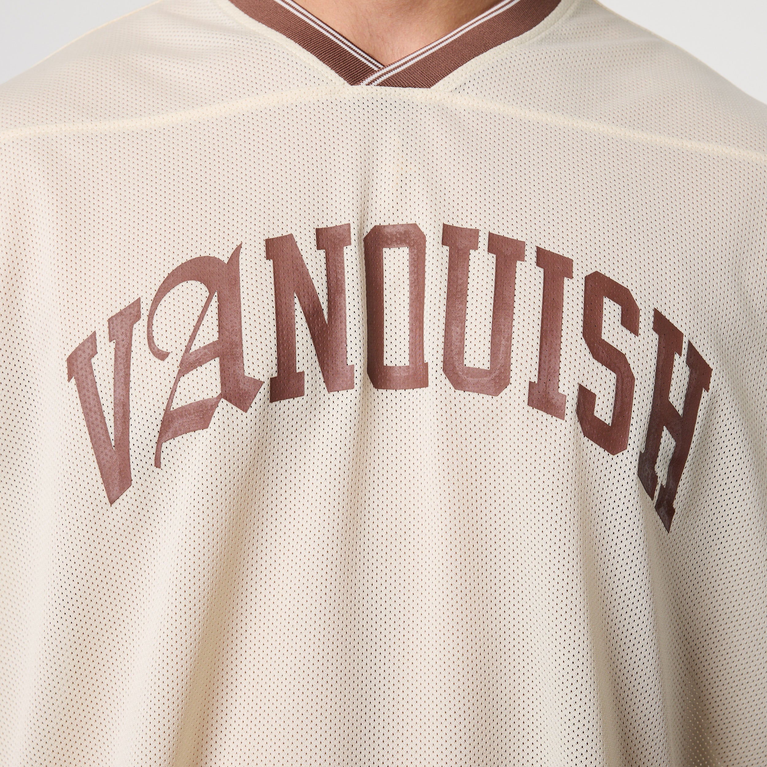 Varsity Off White Oversized Boxy Football Jersey - Image 3