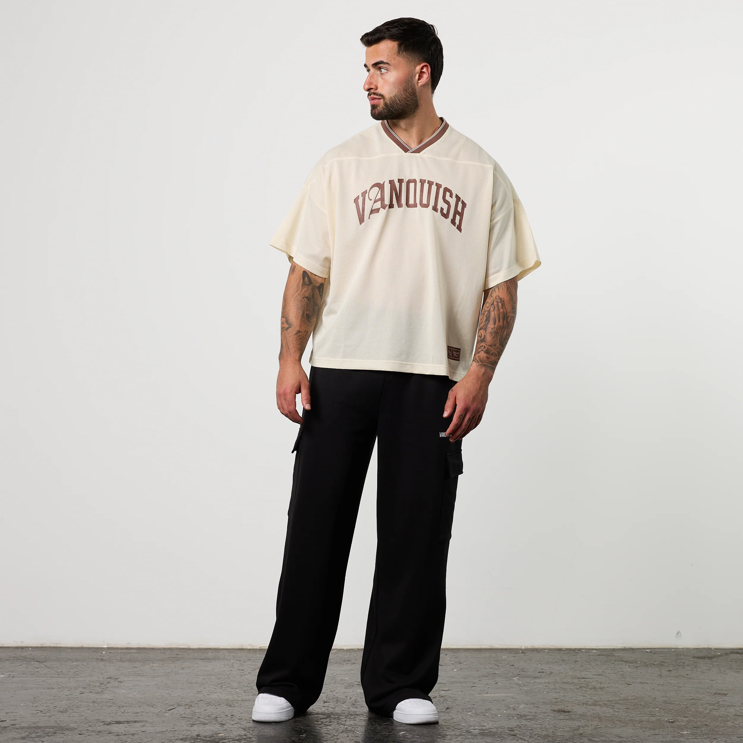 Varsity Off White Oversized Boxy Football Jersey - Image 5