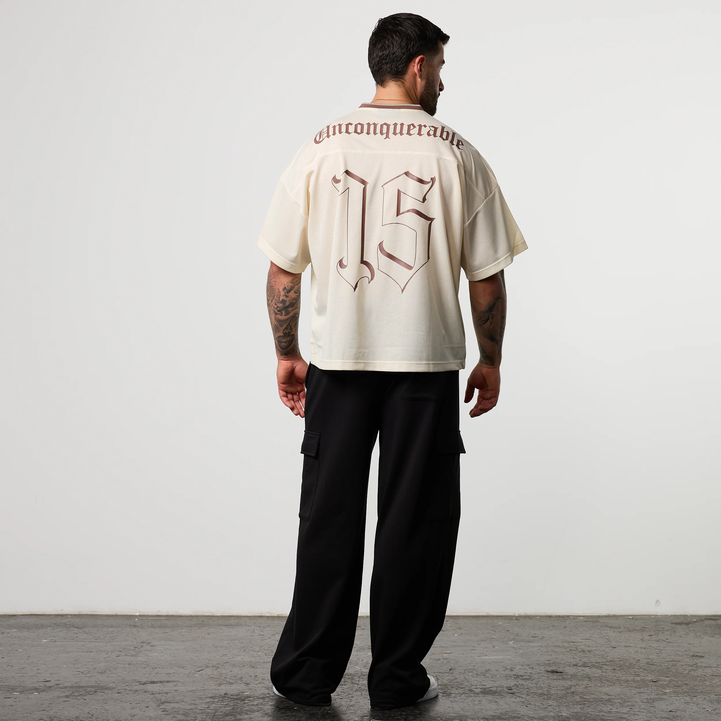 Varsity Off White Oversized Boxy Football Jersey - Image 6
