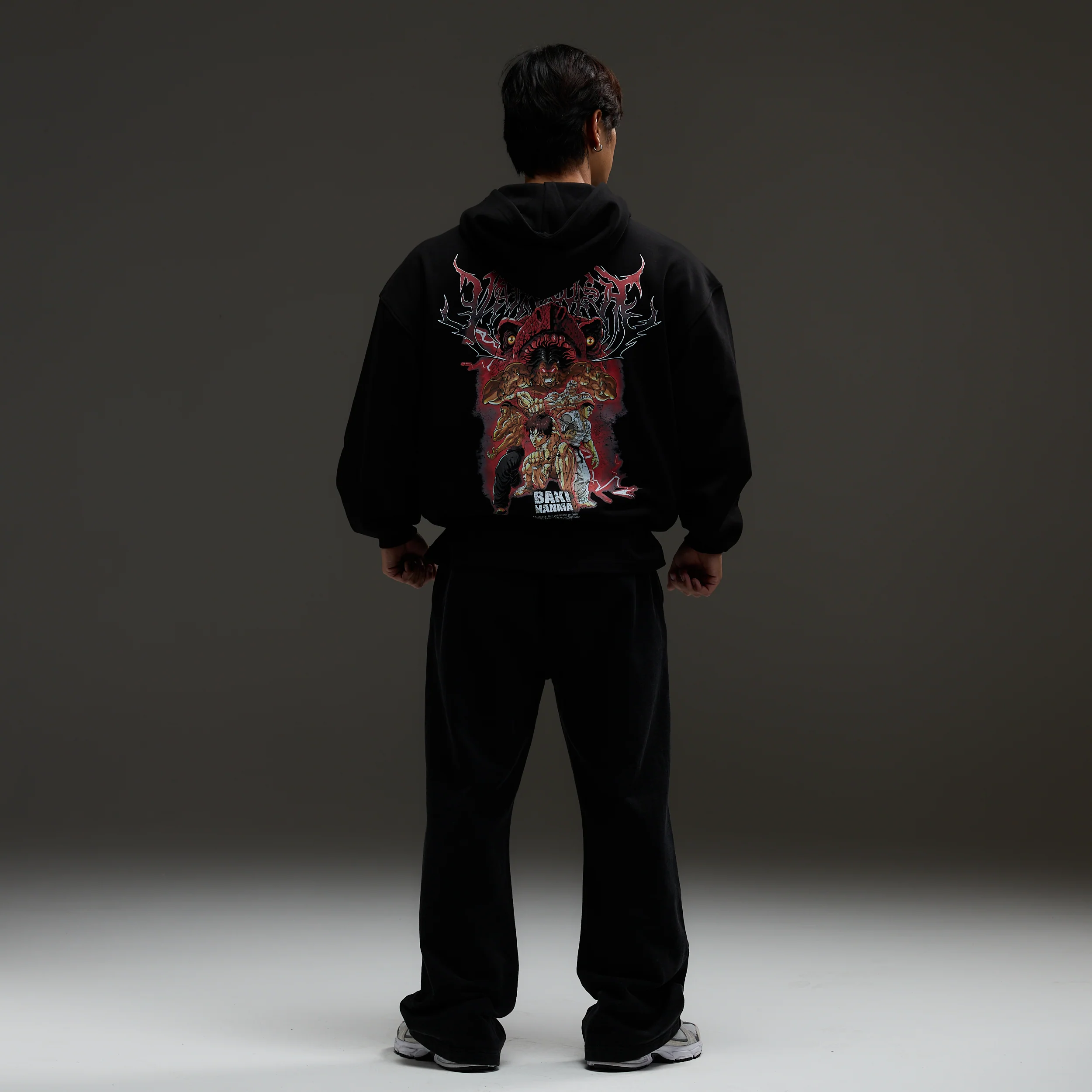 VQ x Baki: Black Boxy Oversized Hoodie - Image 5