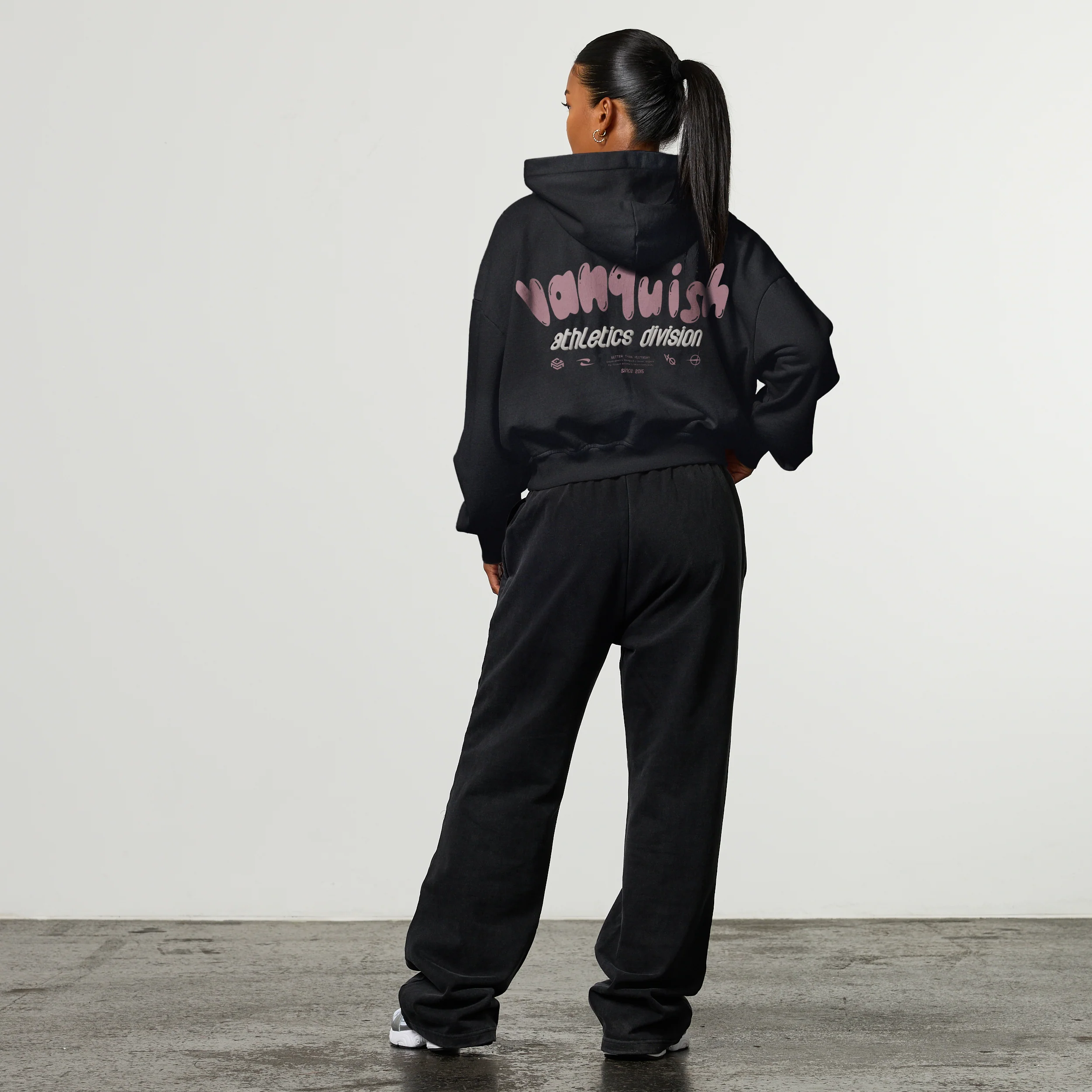 BUBBLE BLACK STRAIGHT LEG SWEATPANTS - Image 5