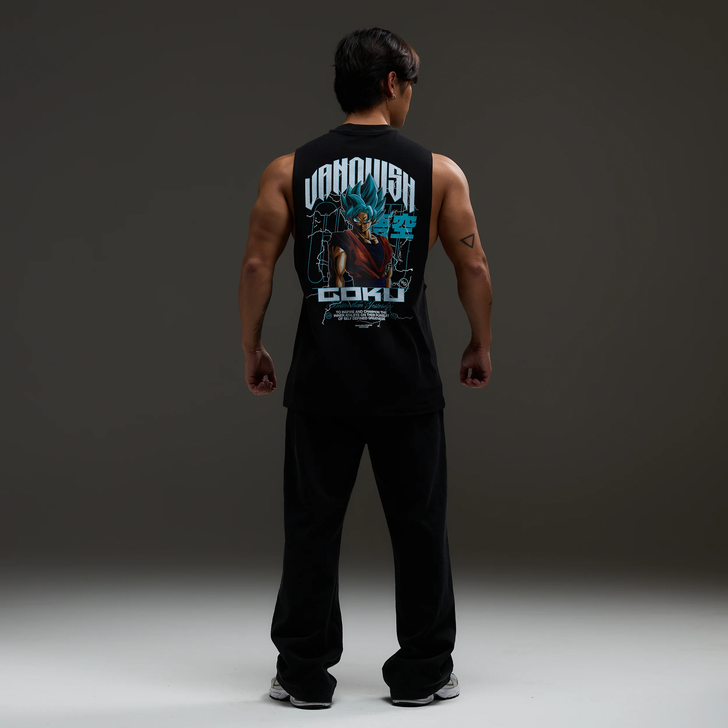 Vanquish DBS Goku SSGSS Black Oversized Sleeveless T Shirt - Image 6