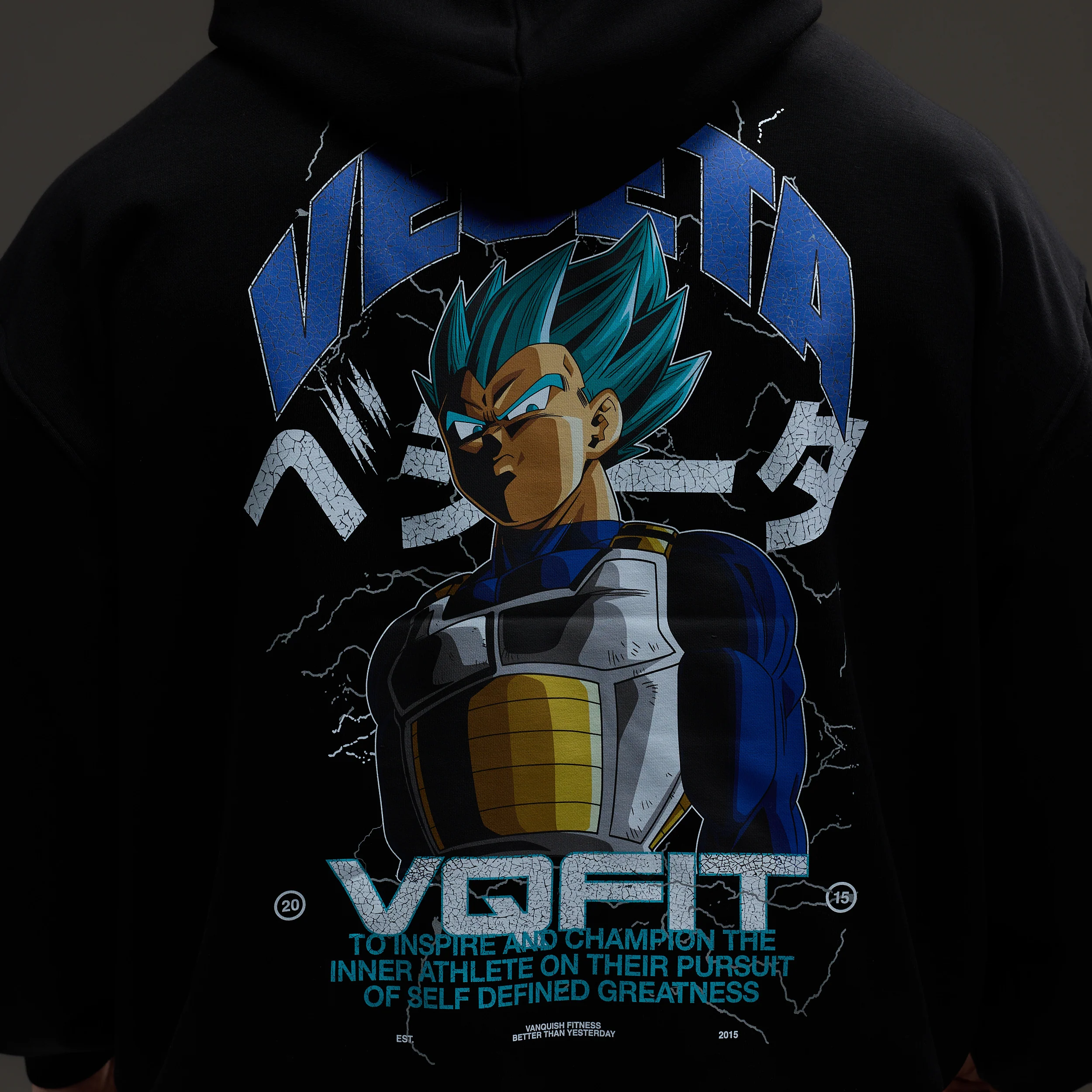 Vanquish DBS Vegeta SSGSS Black Oversized Hoodie - Image 3
