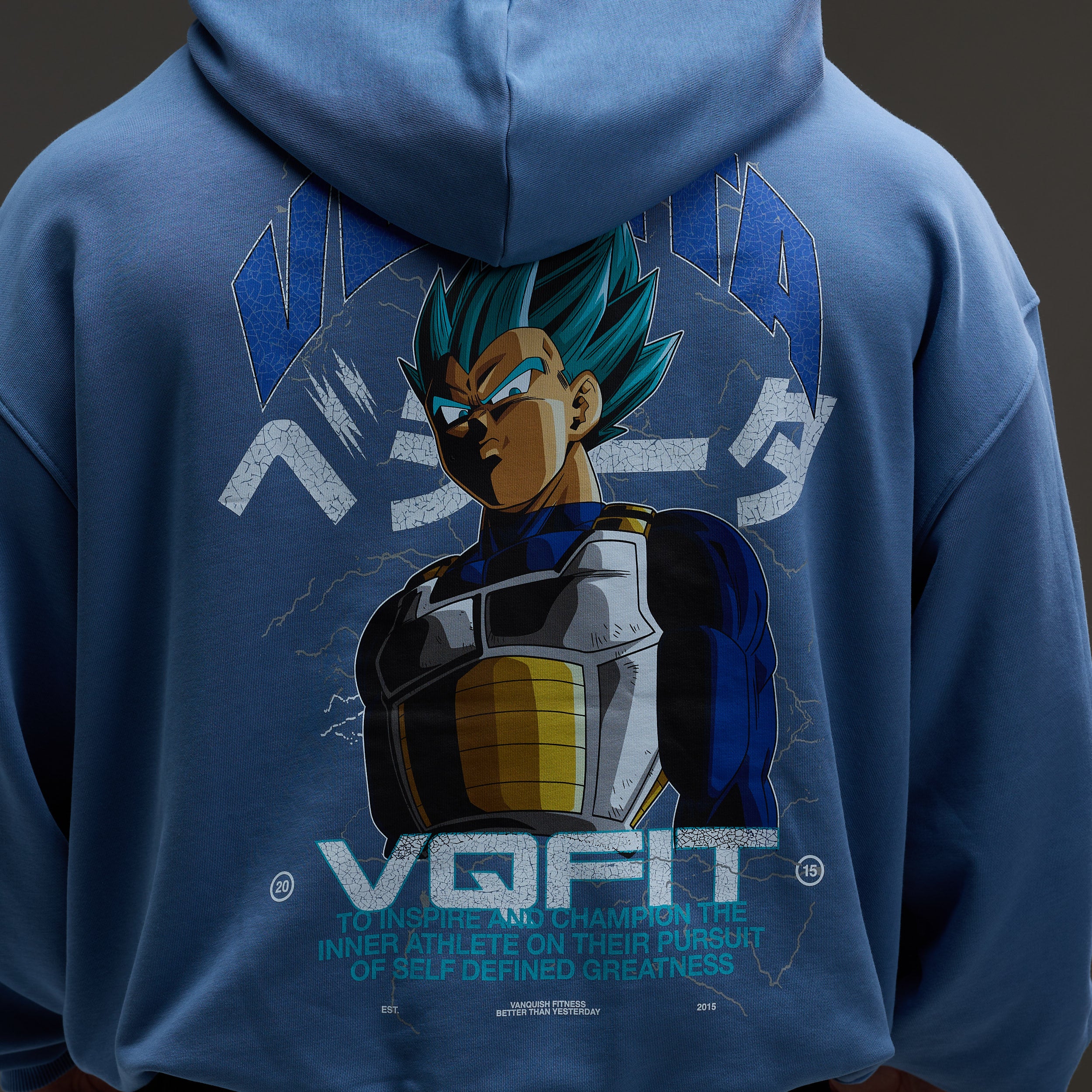 Vanquish DBS Vegeta SSGSS Blue Oversized Hoodie - Image 3