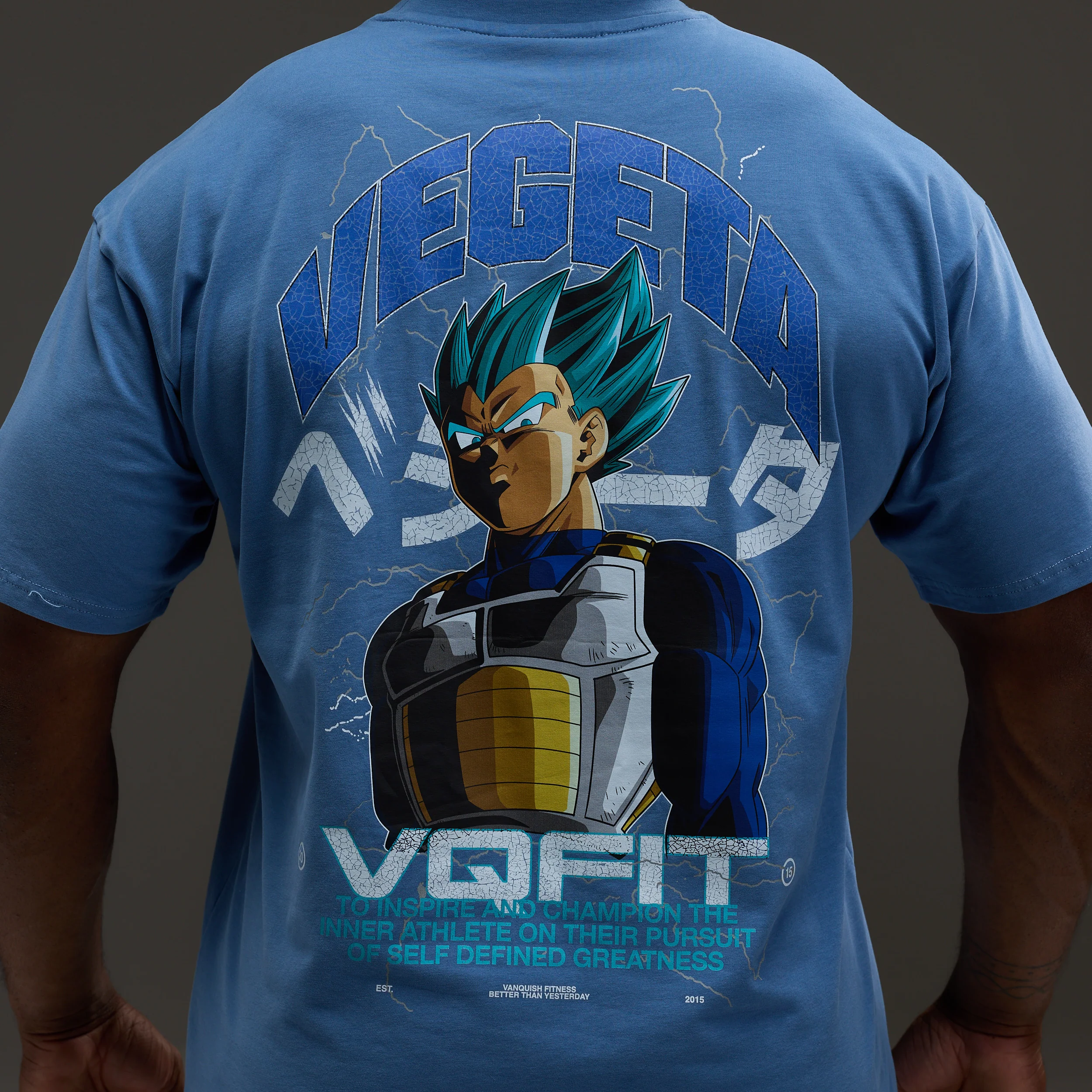 Vanquish DBS Vegeta SSGSS Blue Oversized T Shirt - Image 3