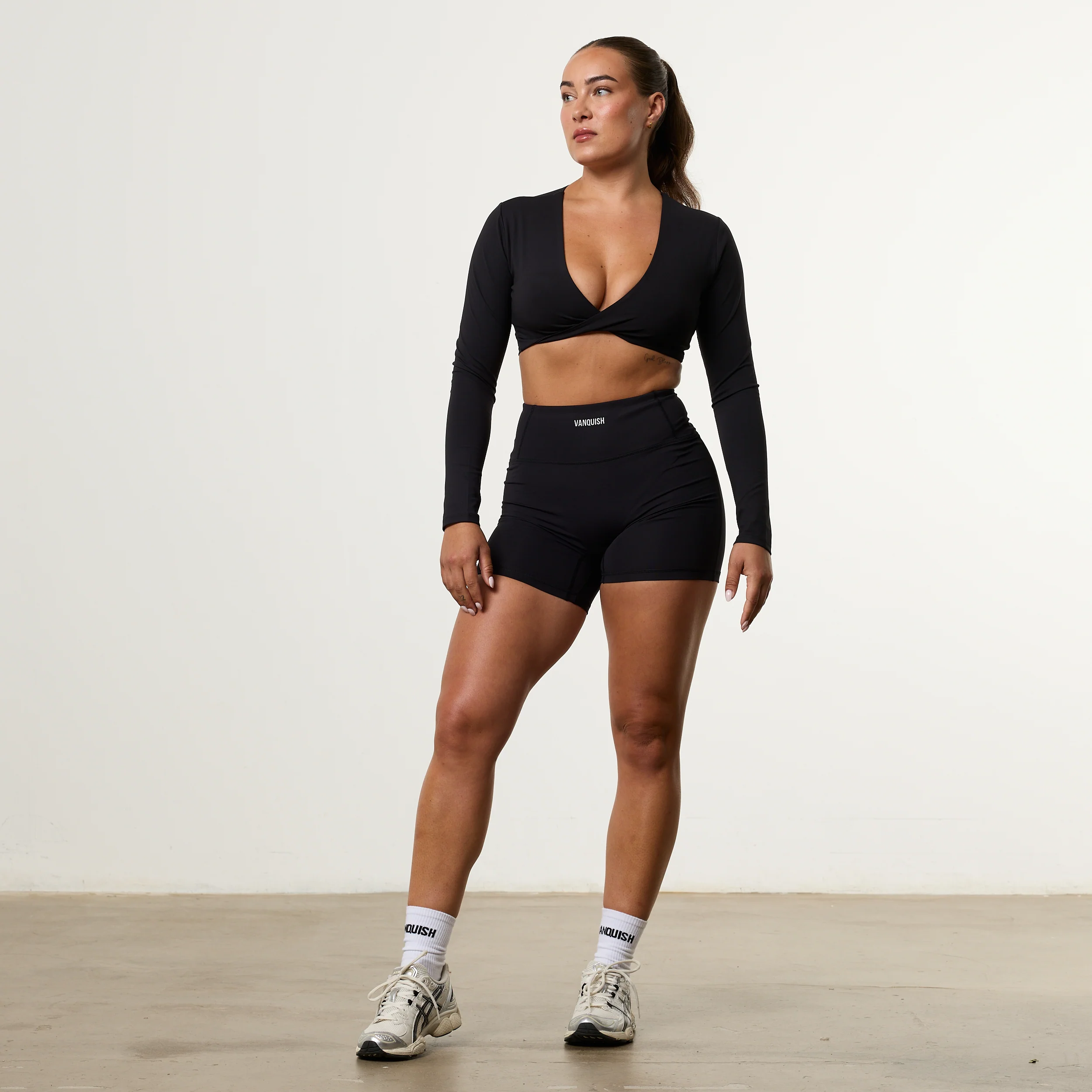 Enhance V2 Black Long Sleeve Twist Front Top - Image 4