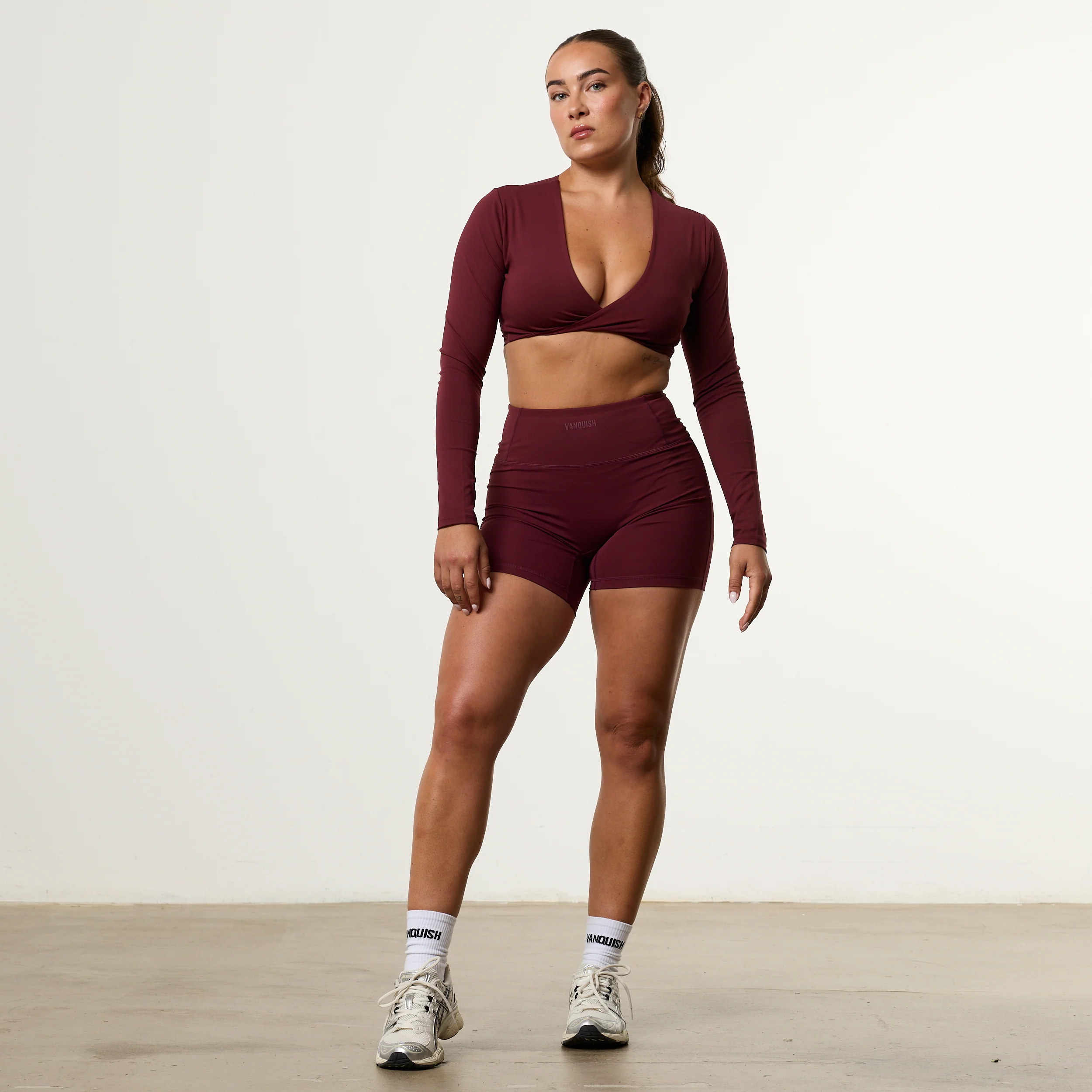 Enhance V2 Liquor Red Long Sleeve Twist Front Top - Image 4