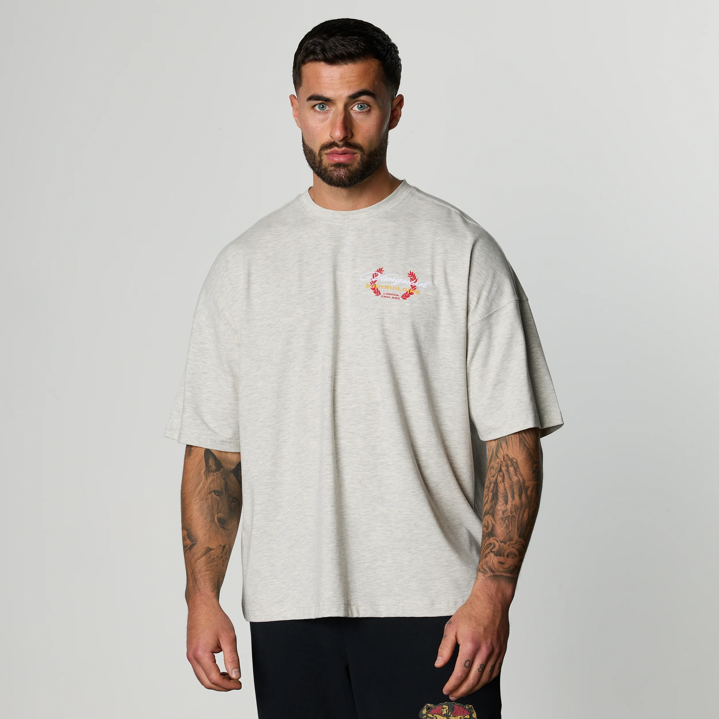 GOLDEN BOY ASH GREY BOXY OVERSIZED T SHIRT - Image 2