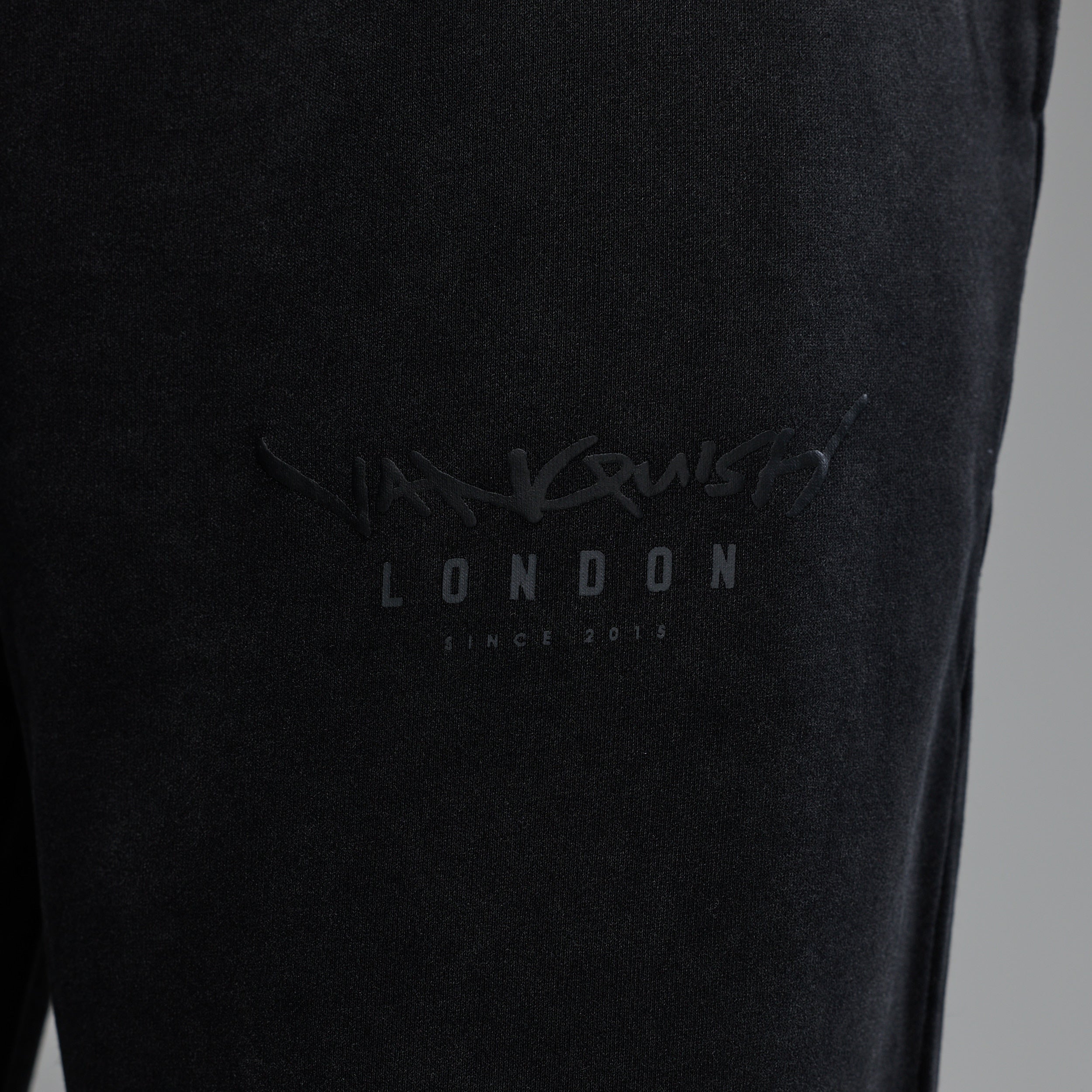 GRAFFITI WASHED BLACK STRAIGHT LEG SWEATPANTS - Image 3