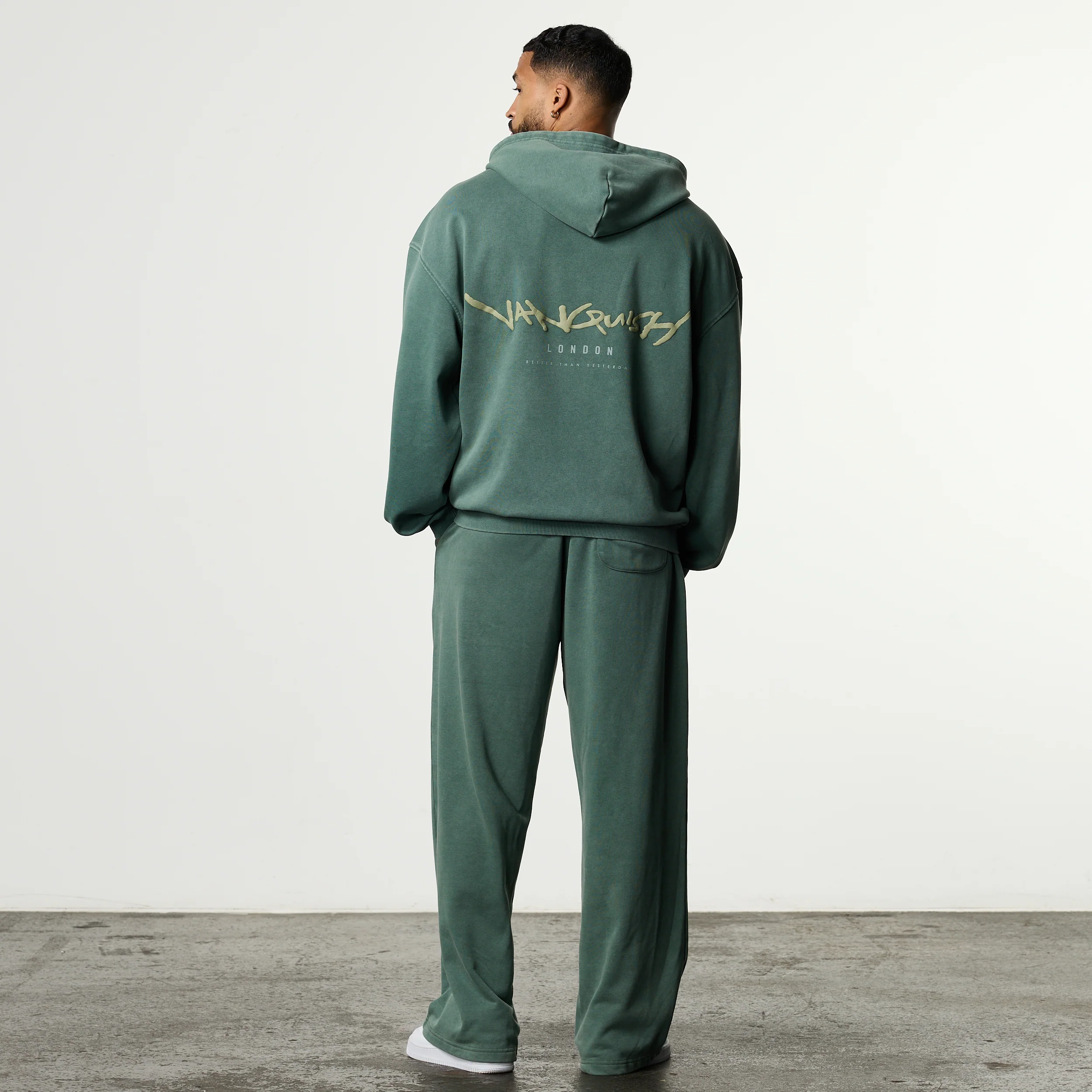 GRAFFITI WASHED SAGE ZIP HOODIE - Image 7
