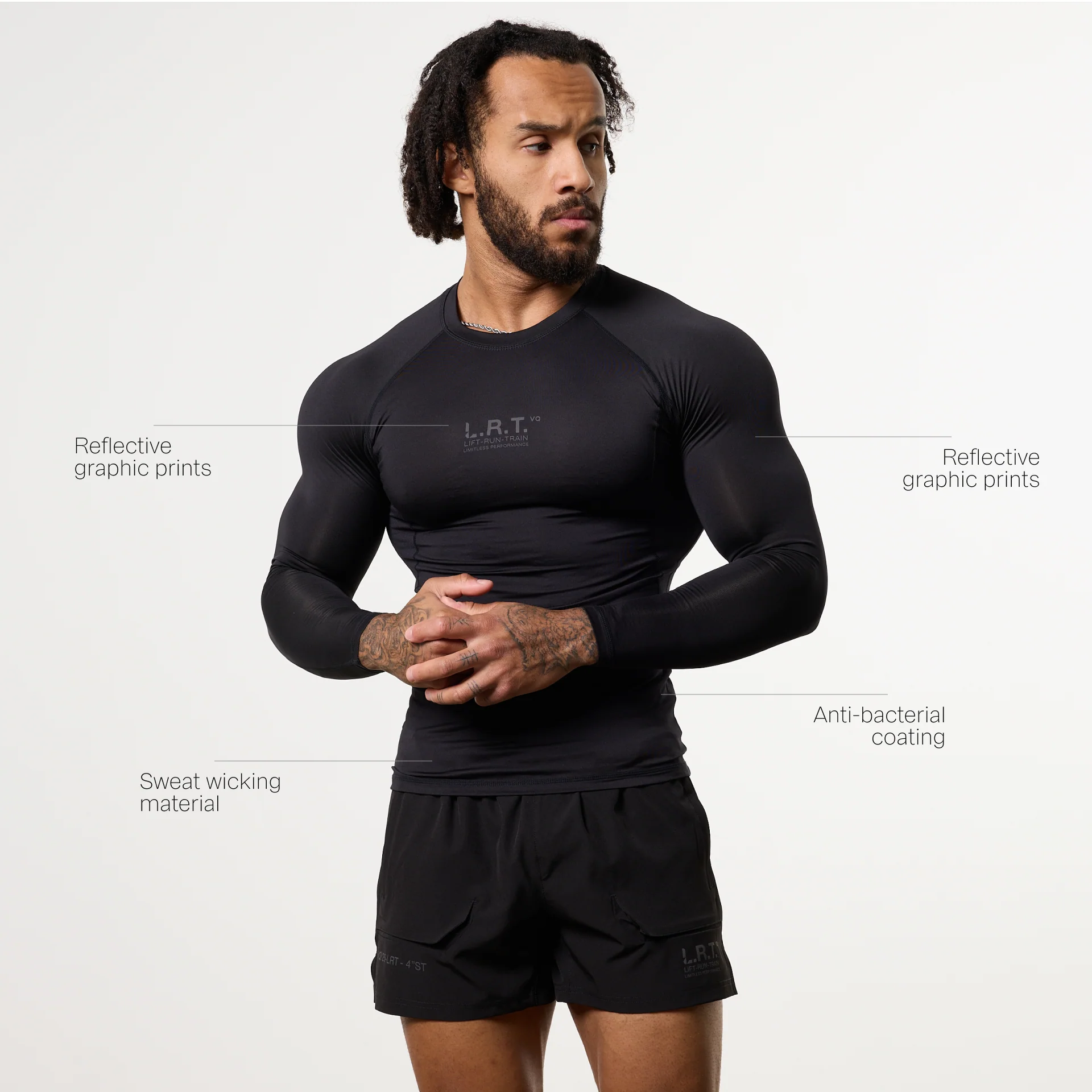 LRT Black Performance Long Sleeve Base Layer Top