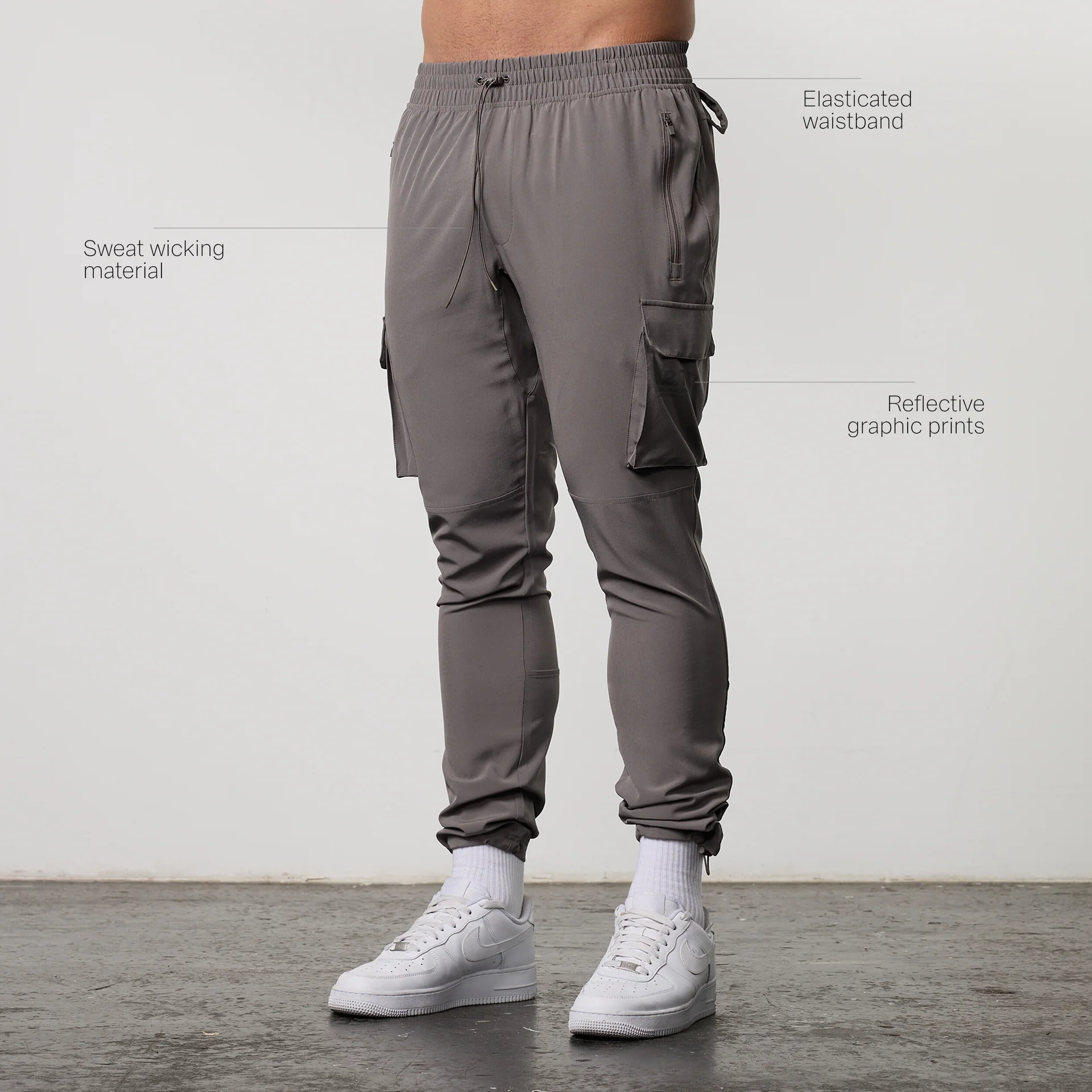 LRT Grey Performance Tapered Cargo Pants