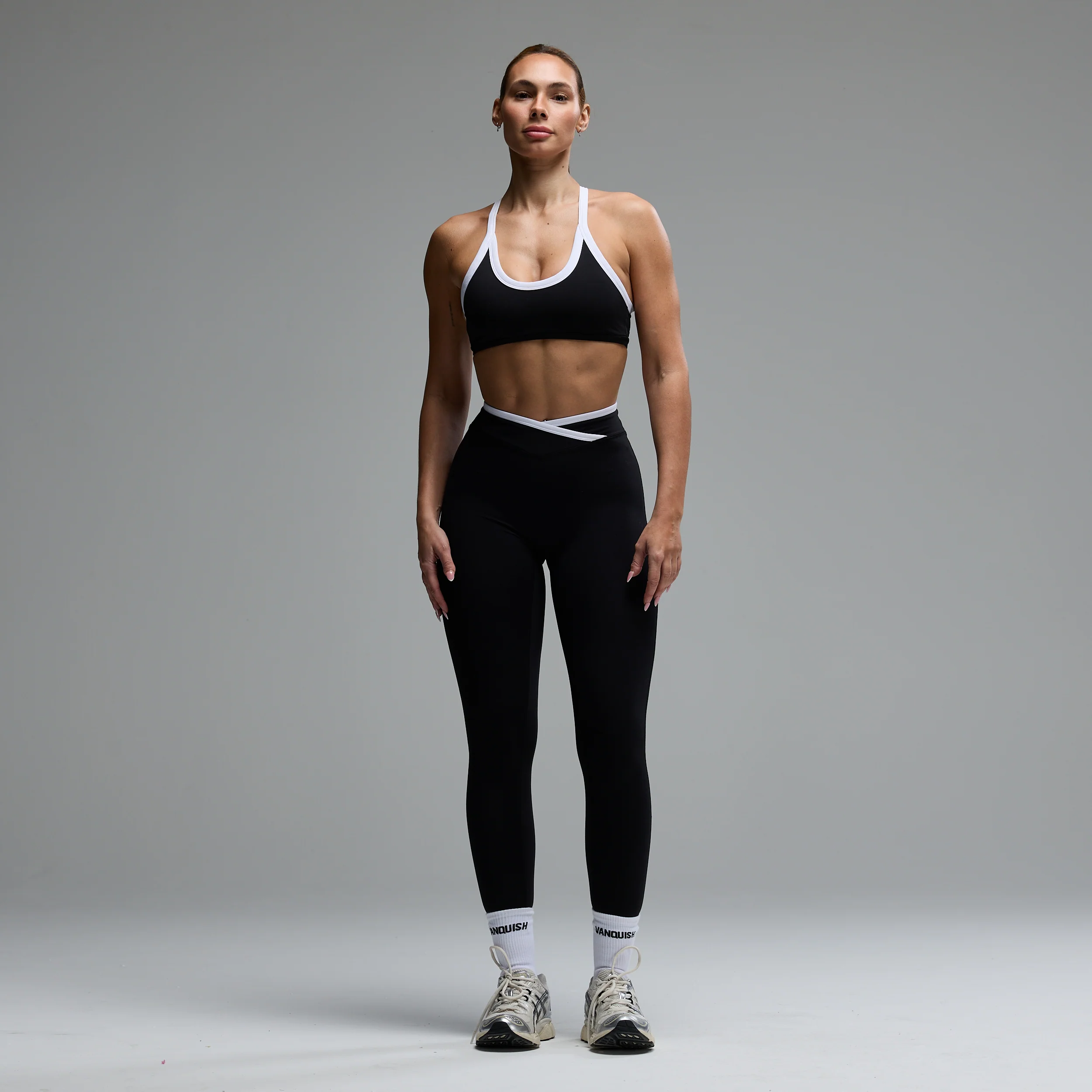 MONOCHROME BLACK WRAP LEGGINGS - Image 4