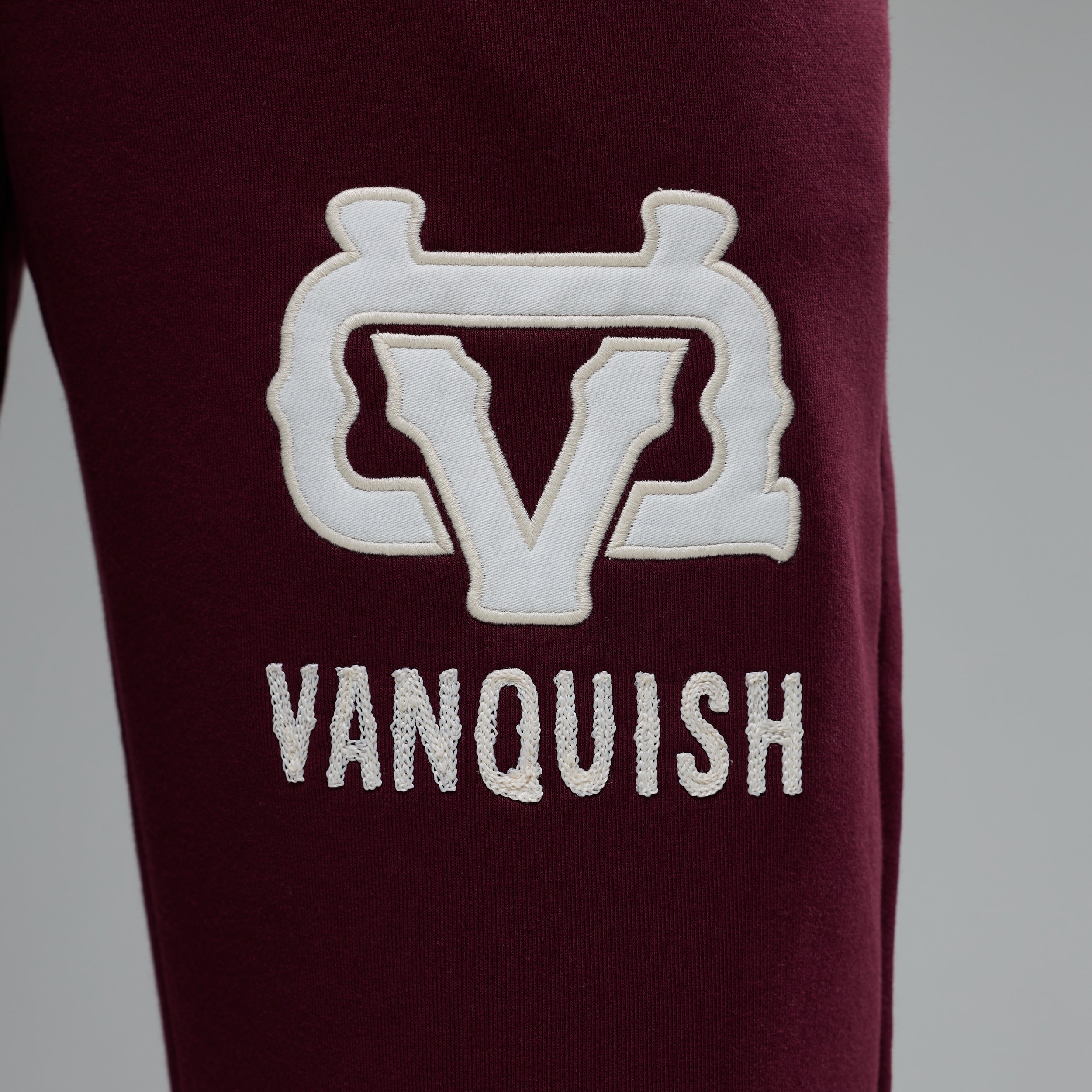 MONOGRAM OXBLOOD RED STRAIGHT LEG SWEATPANTS - Image 3