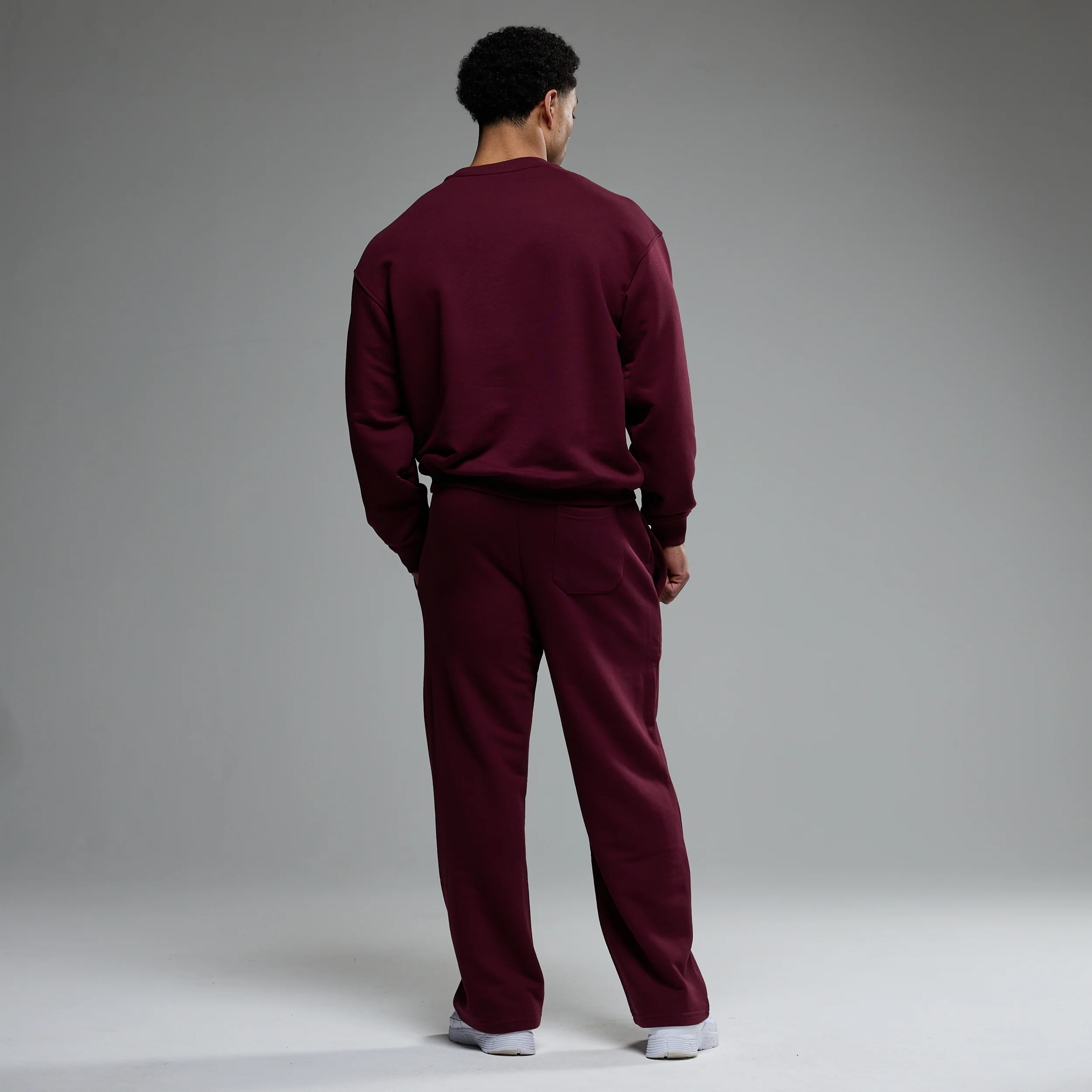 MONOGRAM OXBLOOD RED STRAIGHT LEG SWEATPANTS - Image 5
