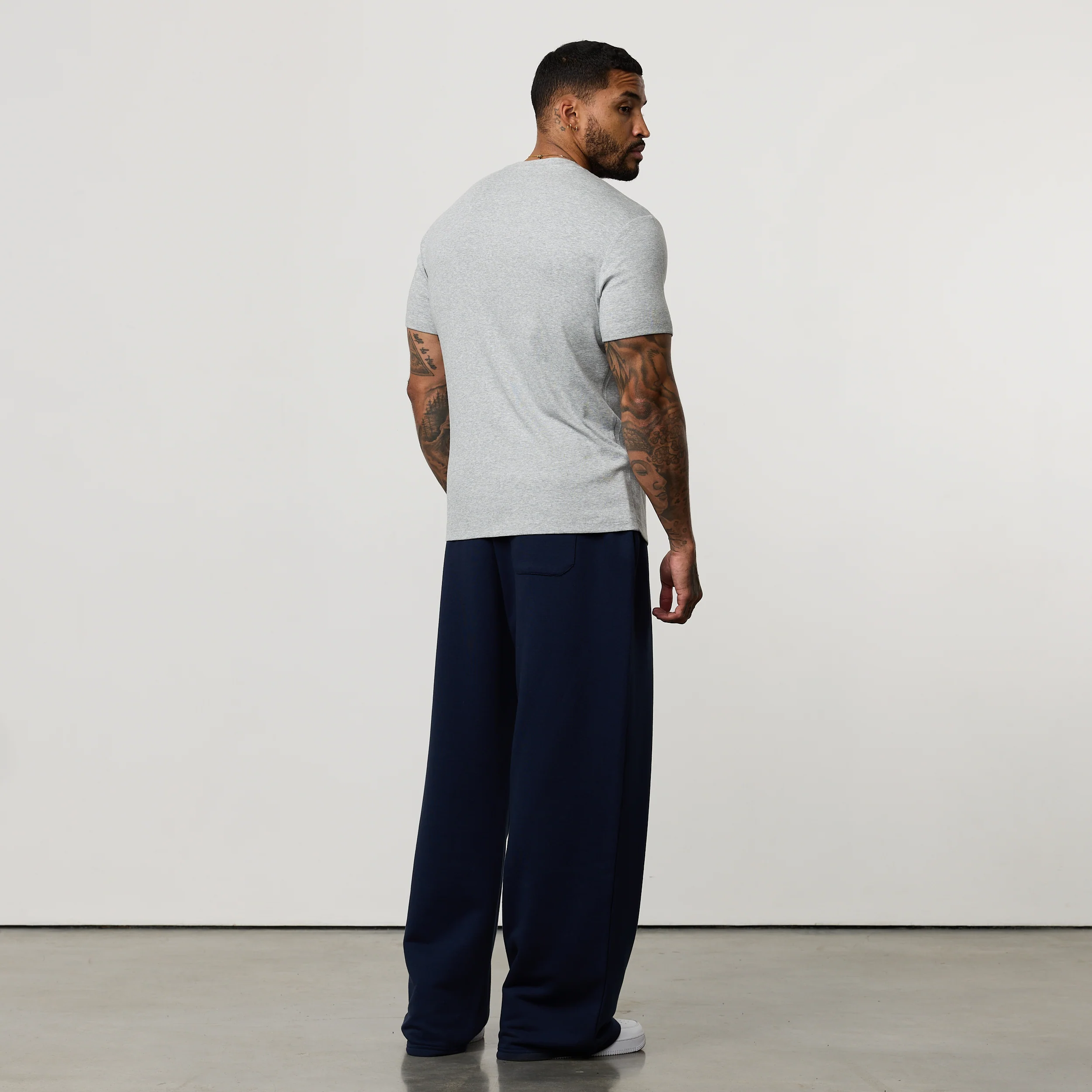 MONOGRAM RIB GREY MARL SLIM FIT T SHIRT - Image 5