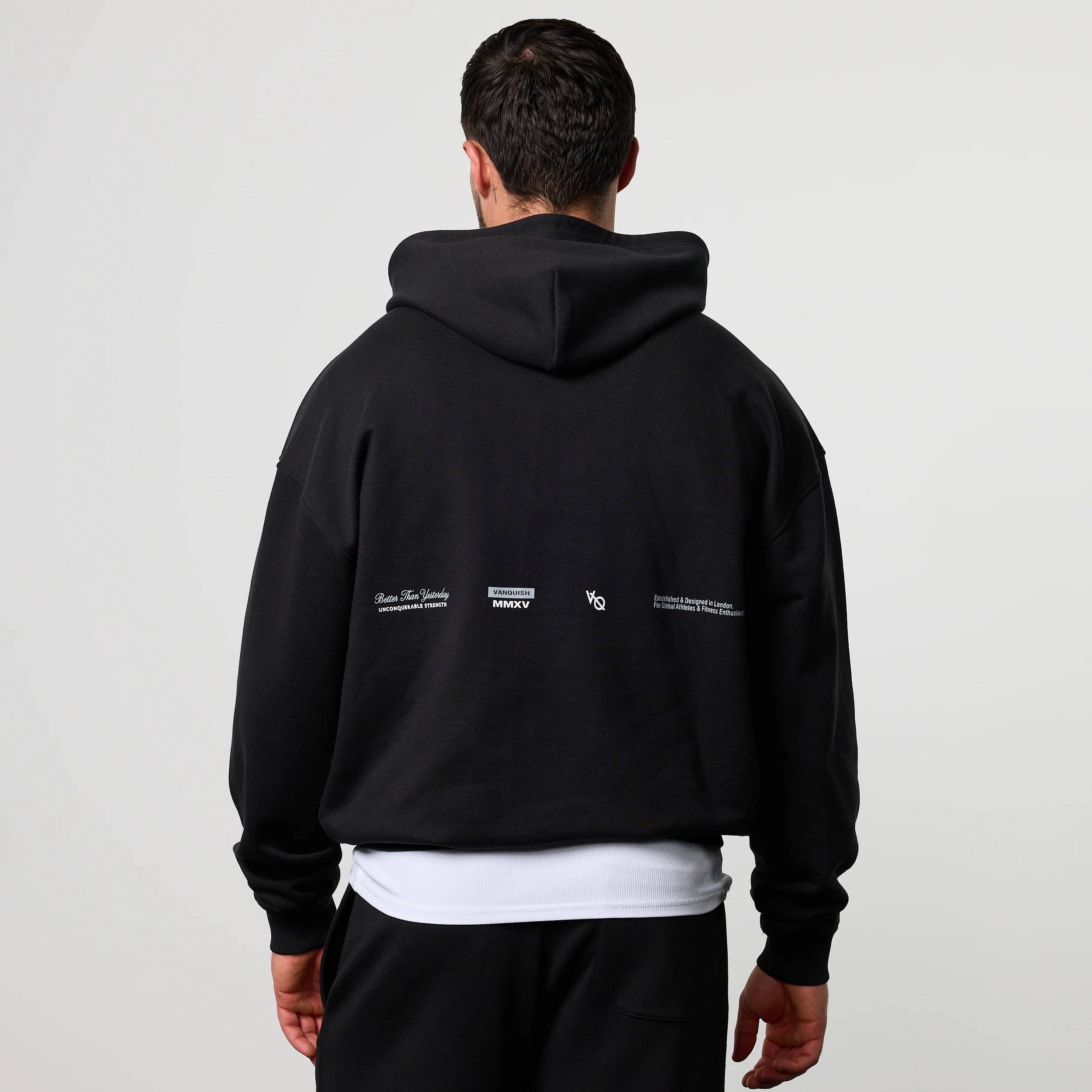 POWERLINE BLACK OVERSIZED HOODIE - Image 2