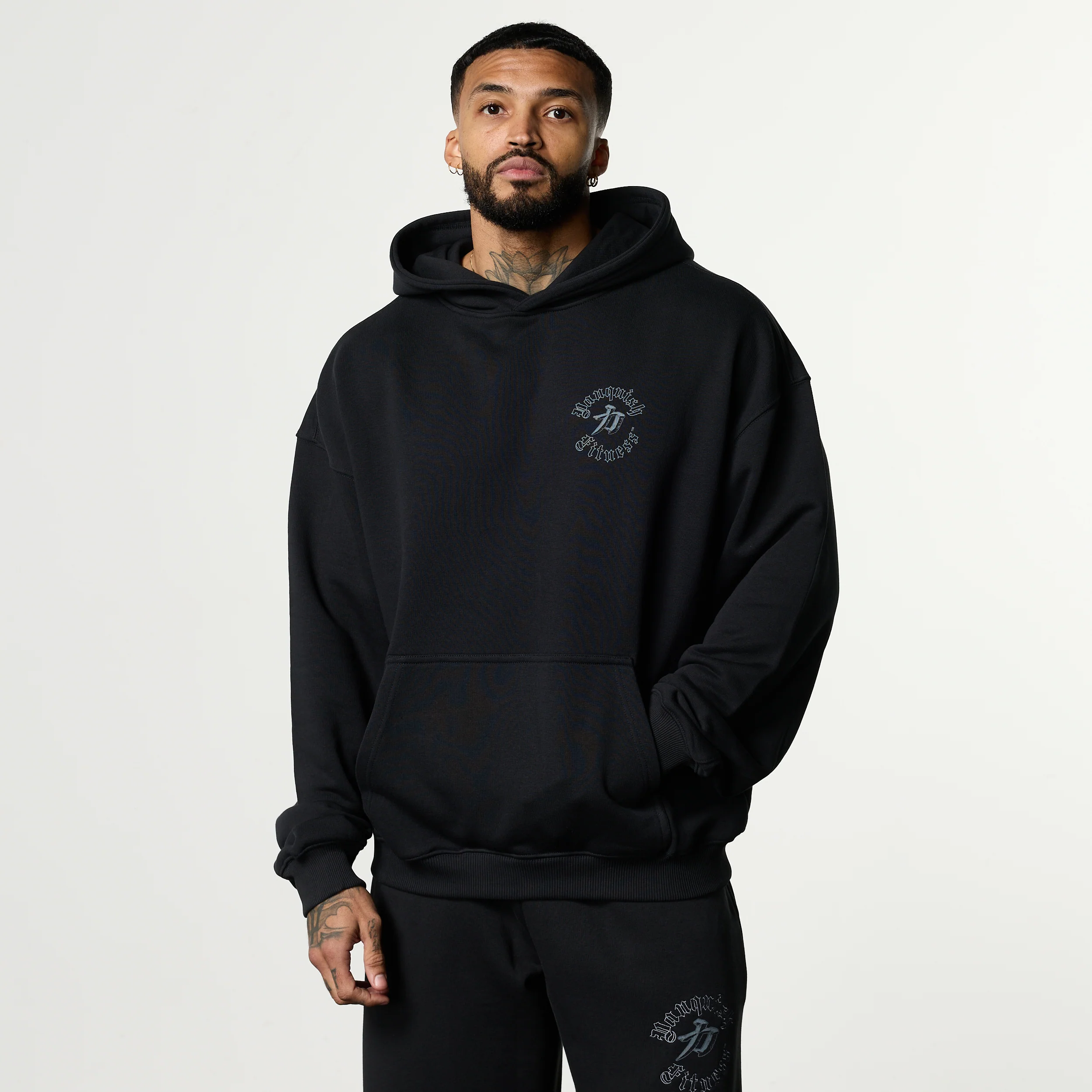 SHINTO GODS RONIN BLACK OVERSIZED HOODIE - Image 2