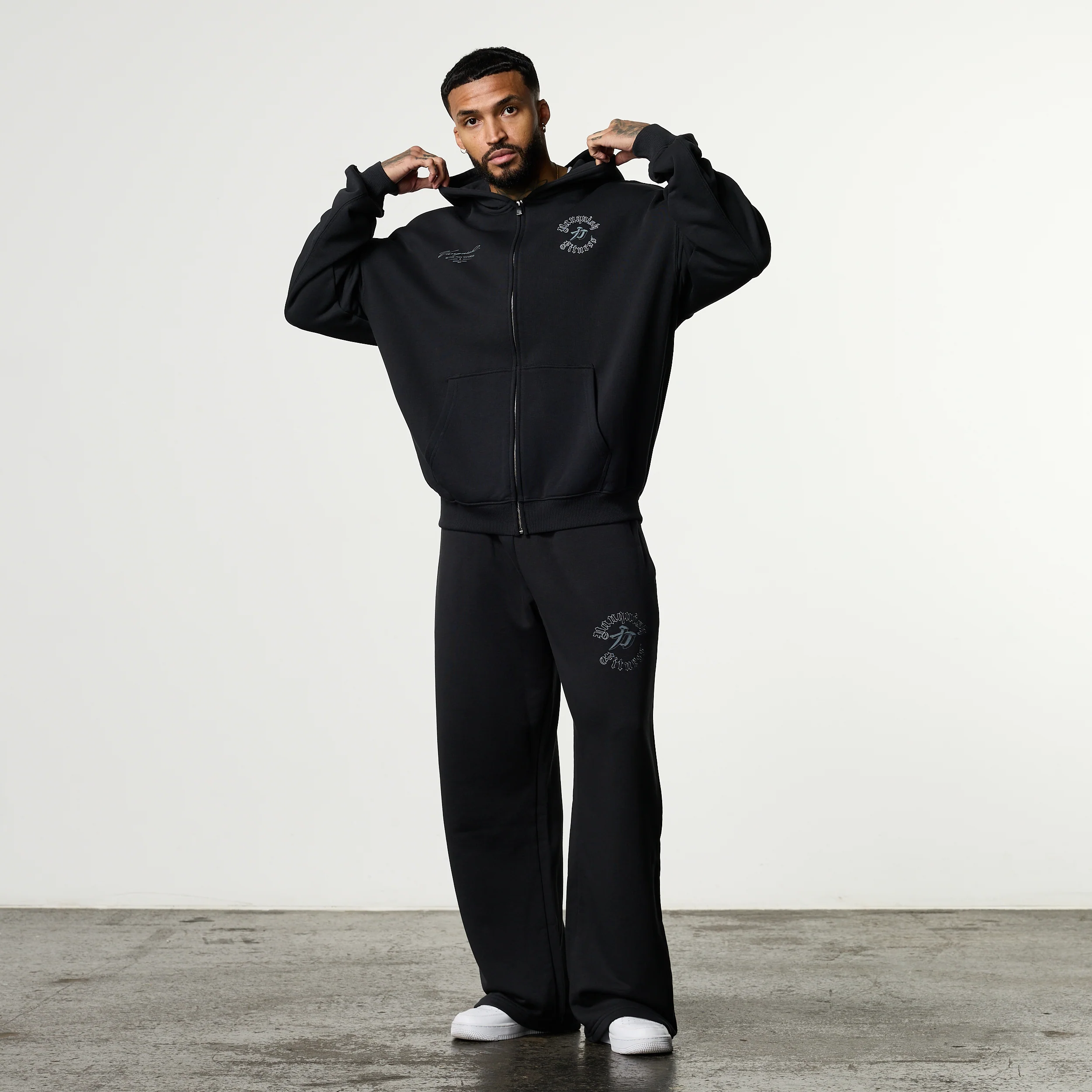 SHINTO GODS SCRIPT BLACK ZIP THROUGH HOODIE - Image 6