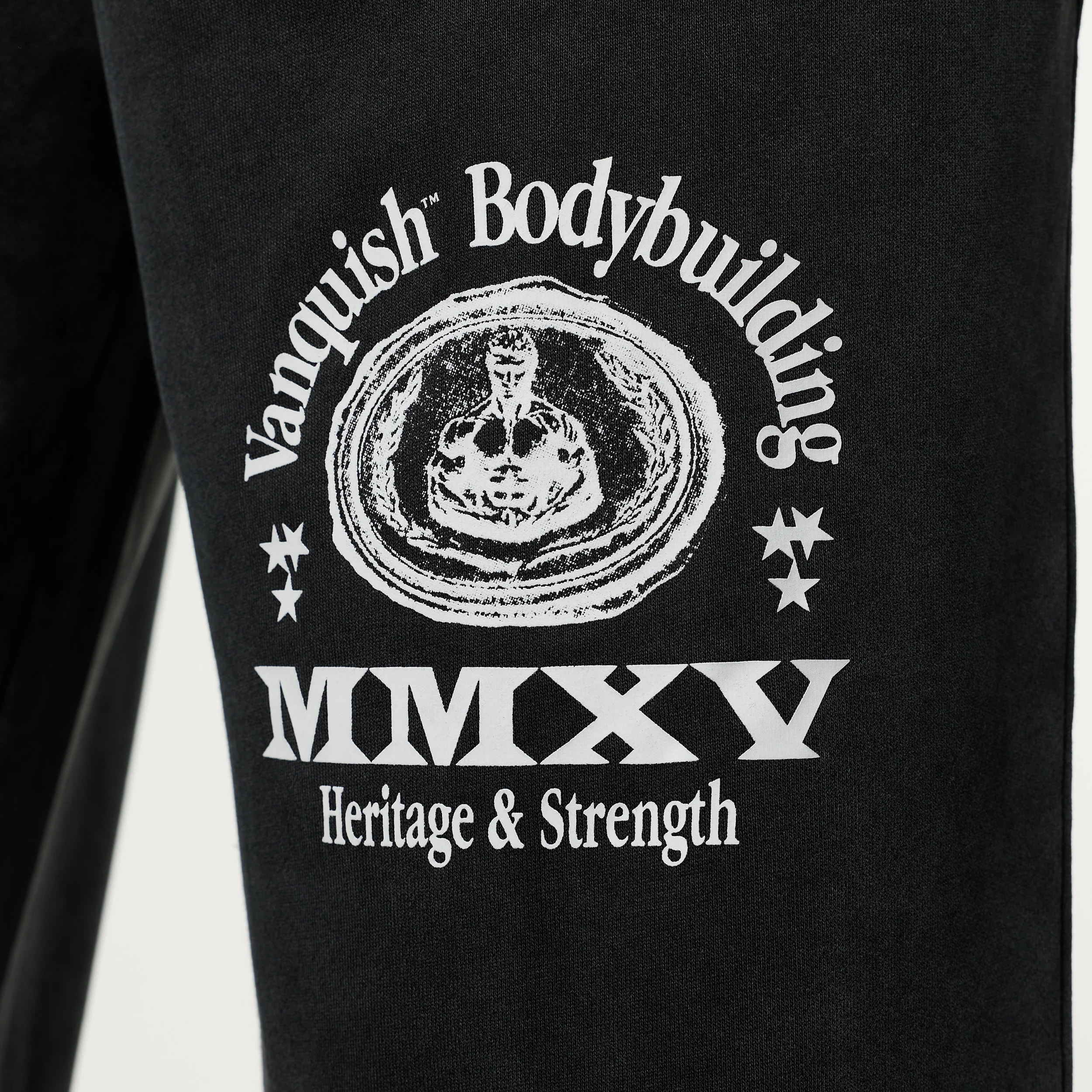 HERITAGE AND STRENGTH BLACK STRAIGHT LEG SWEATPANTS - Image 3