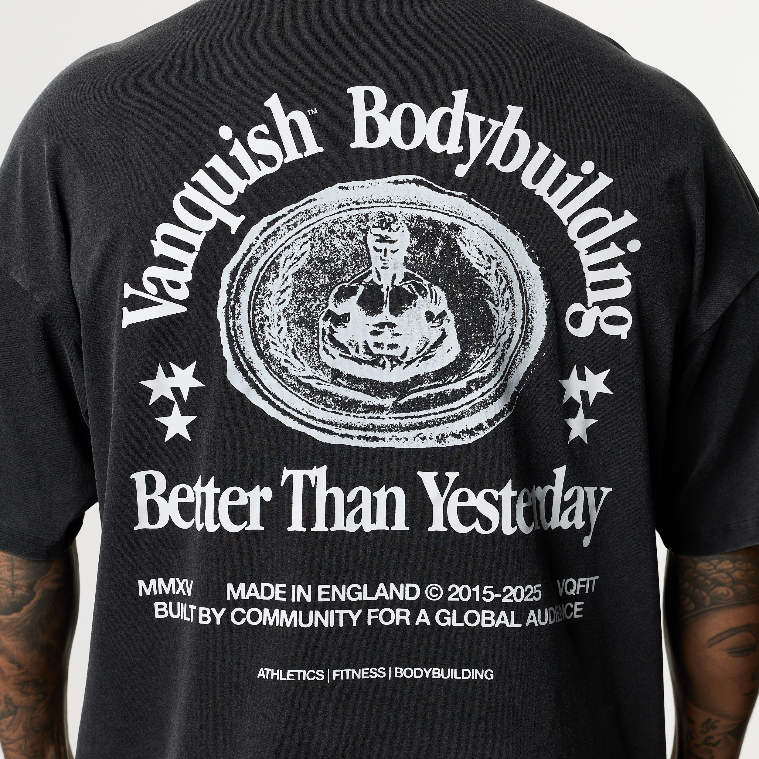 HERITAGE AND STRENGTH BLACK BOXY OVERSIZED T SHIRT - Image 3