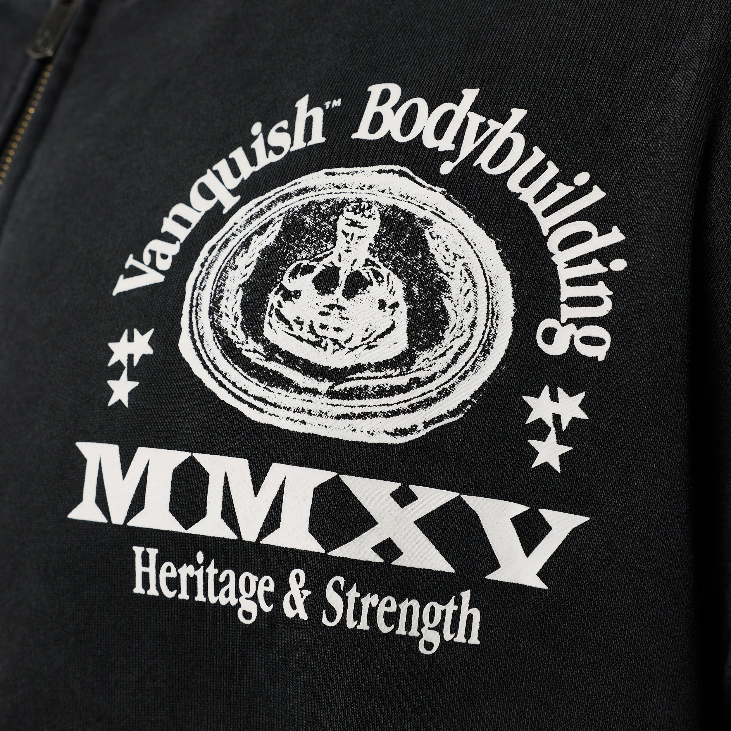 HERITAGE AND STRENGTH BLACK OVERSIZED ZIP HOODIE - Image 3