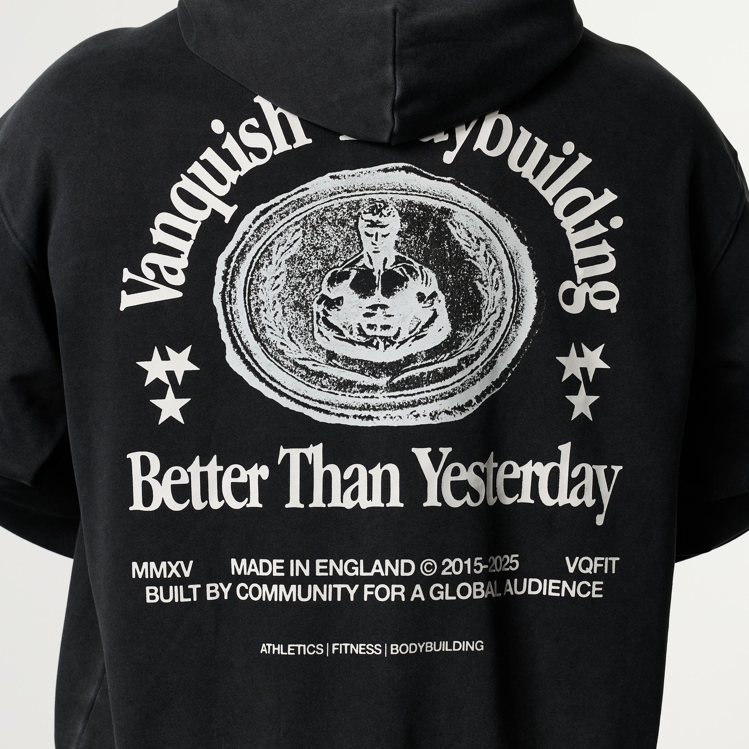 HERITAGE AND STRENGTH BLACK OVERSIZED ZIP HOODIE - Image 4