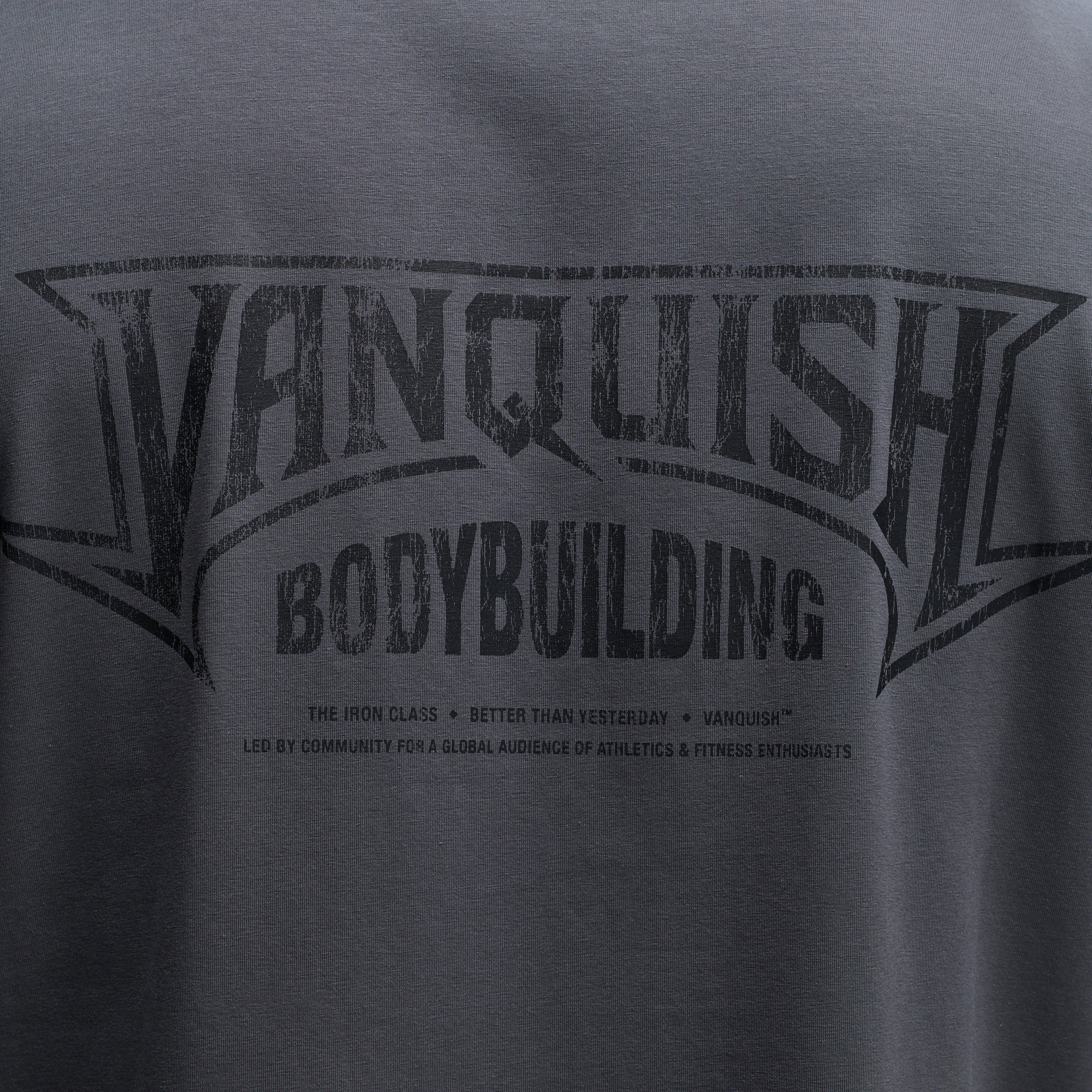BODYBUILDING EMBLEM CHARCOAL OVERSIZED BOXY T SHIRT - Image 4