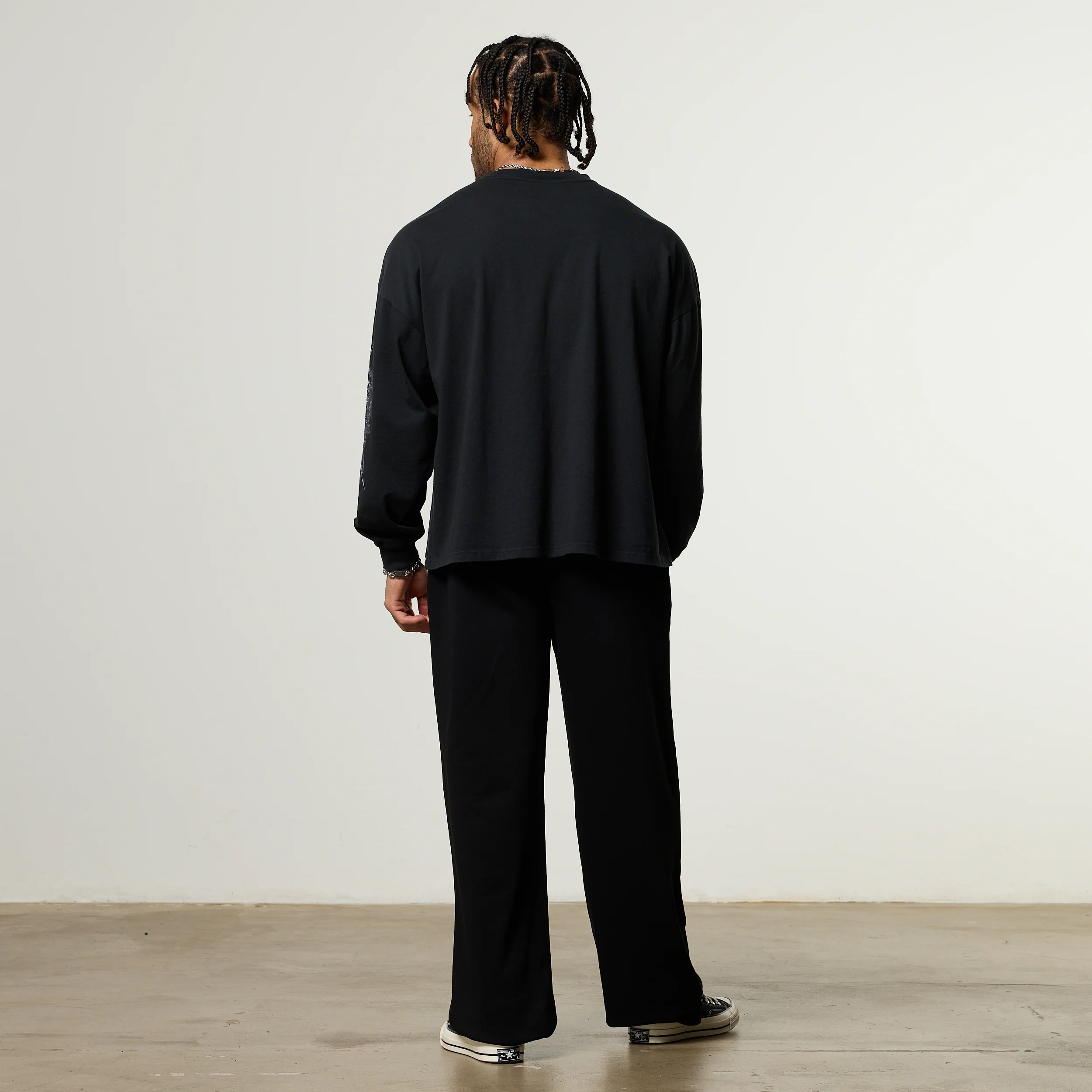 Vanquish Obsidian Black Angel Oversized Boxy Long Sleeve T Shirt - Image 3