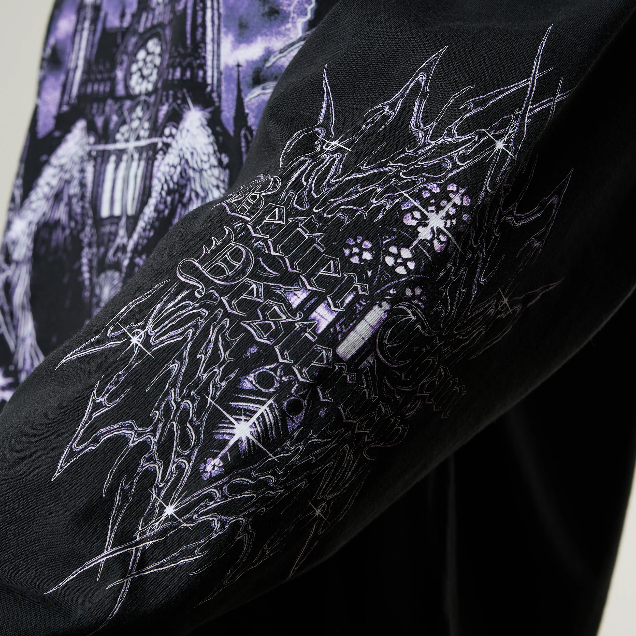 Vanquish Obsidian Black Angel Oversized Boxy Long Sleeve T Shirt - Image 4