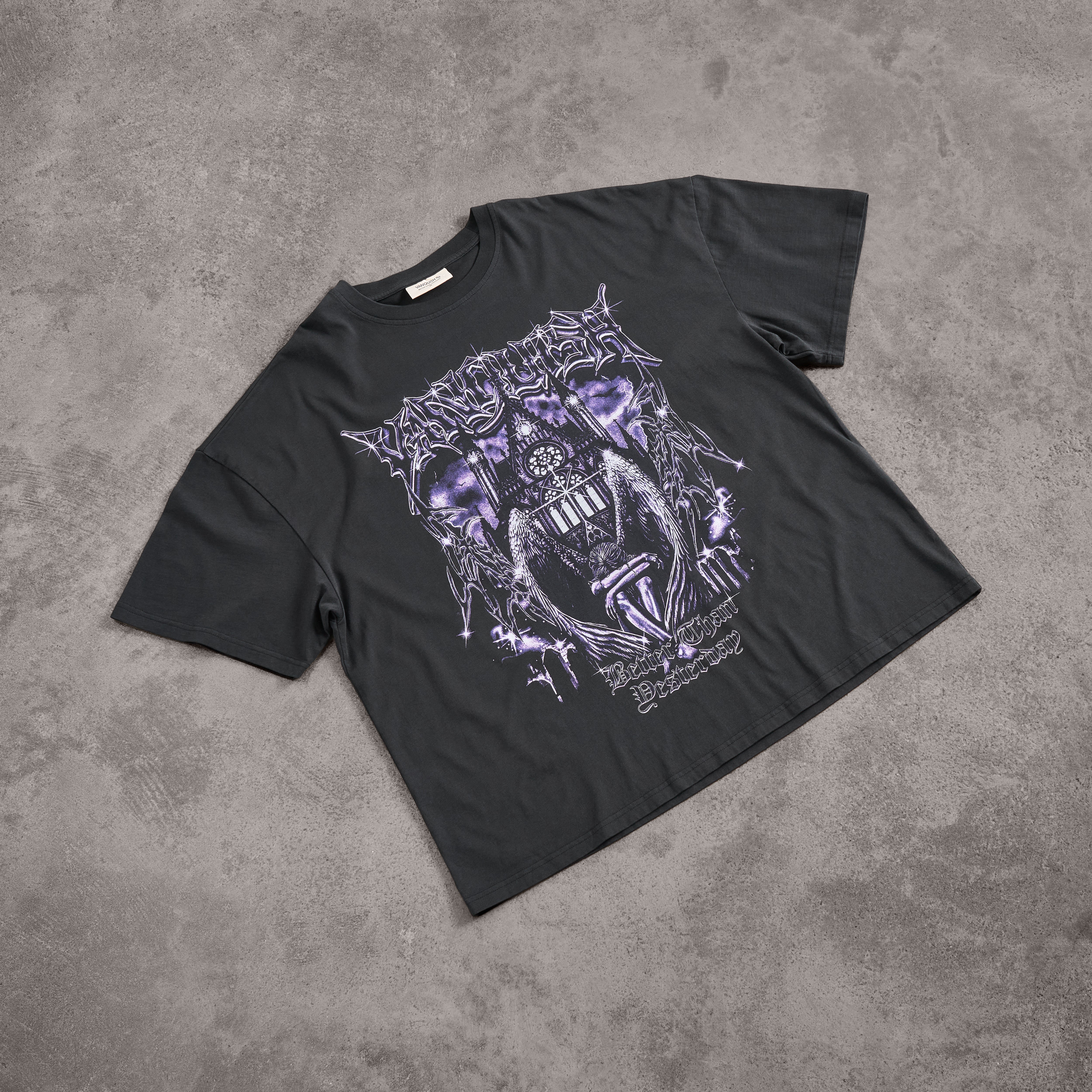Vanquish Obsidian Black Angel Oversized Boxy T Shirt - Image 4