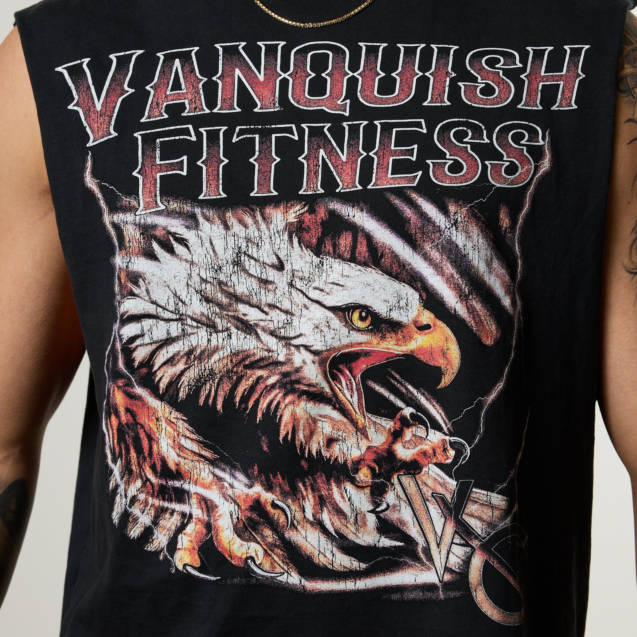 Vanquish Obsidian Black Eagle Sleeveless T Shirt - Image 3