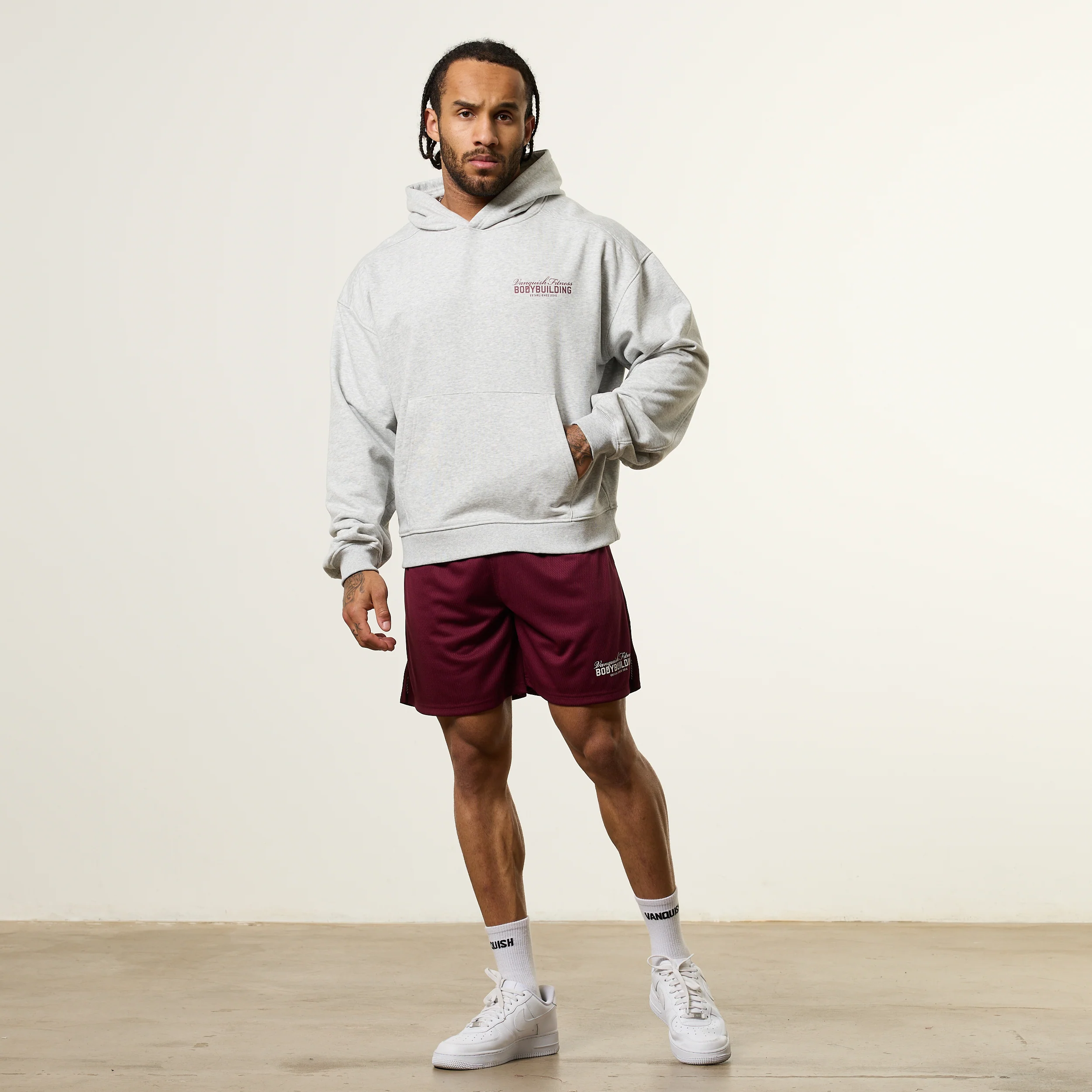 Vanquish Bodybuilding Grey Oversized Boxy Pullover Hoodie - Image 4