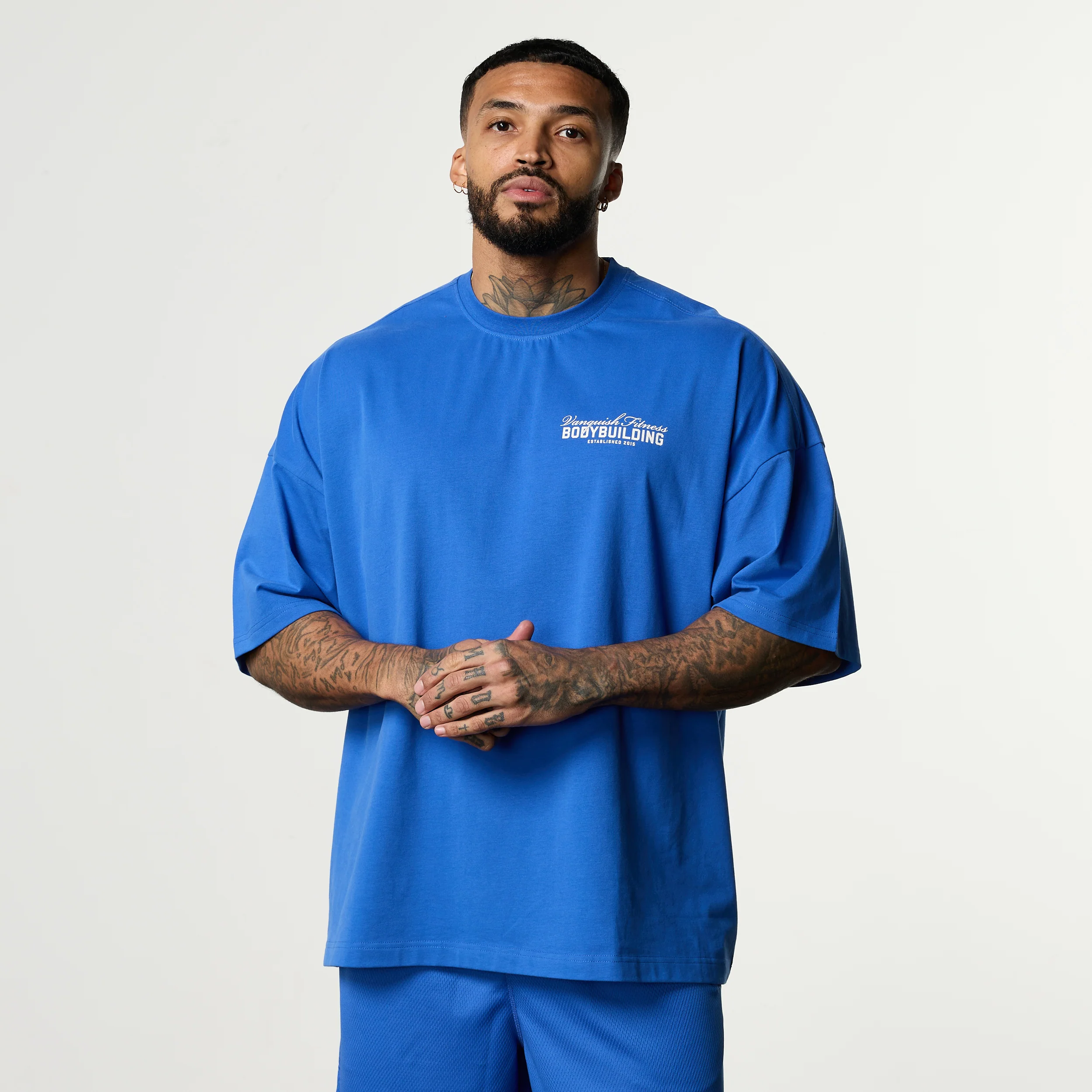 Vanquish Bodybuilding Cobalt Blue Oversized Boxy T Shirt - Image 2