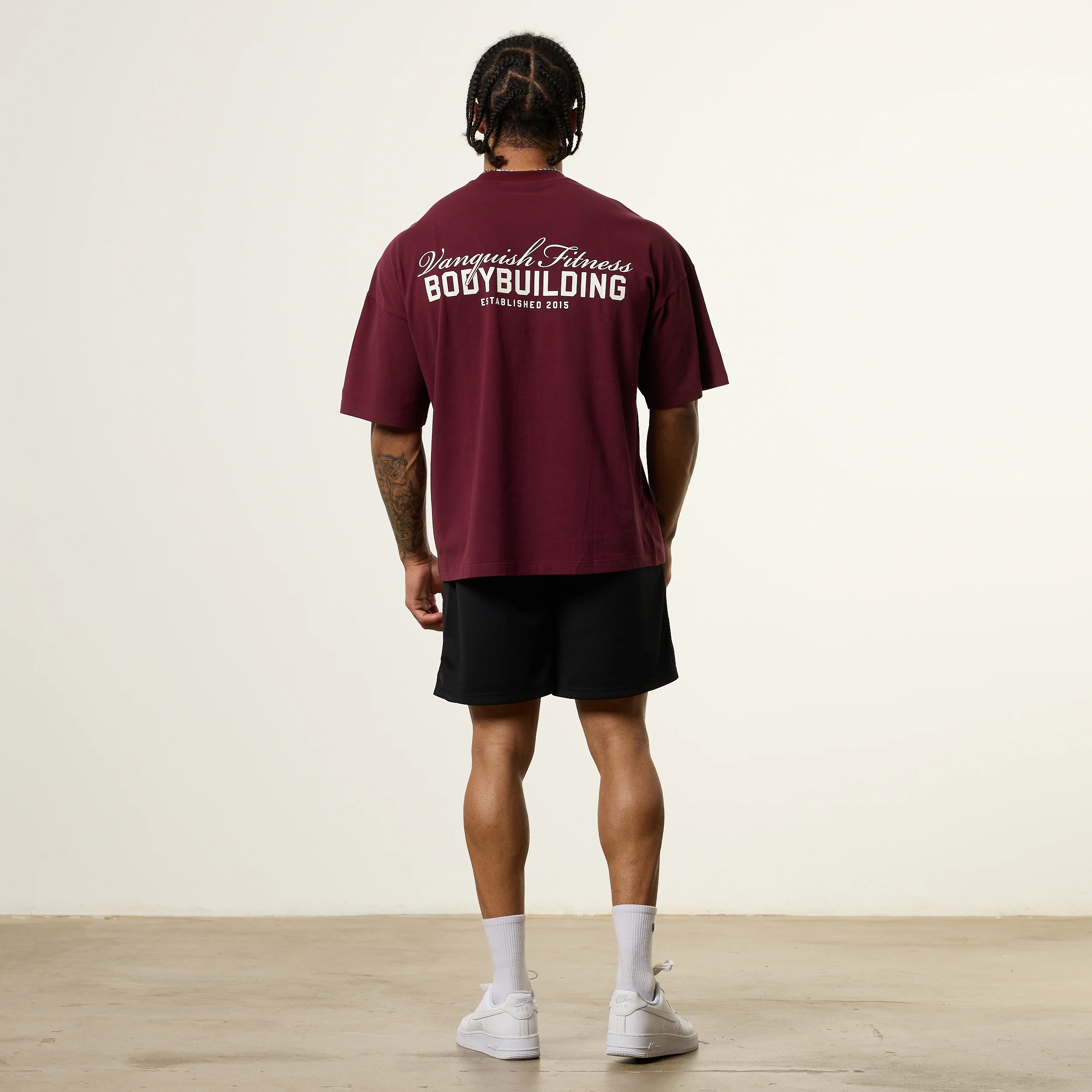 Vanquish Bodybuilding Oxblood Oversized Boxy T Shirt - Image 4