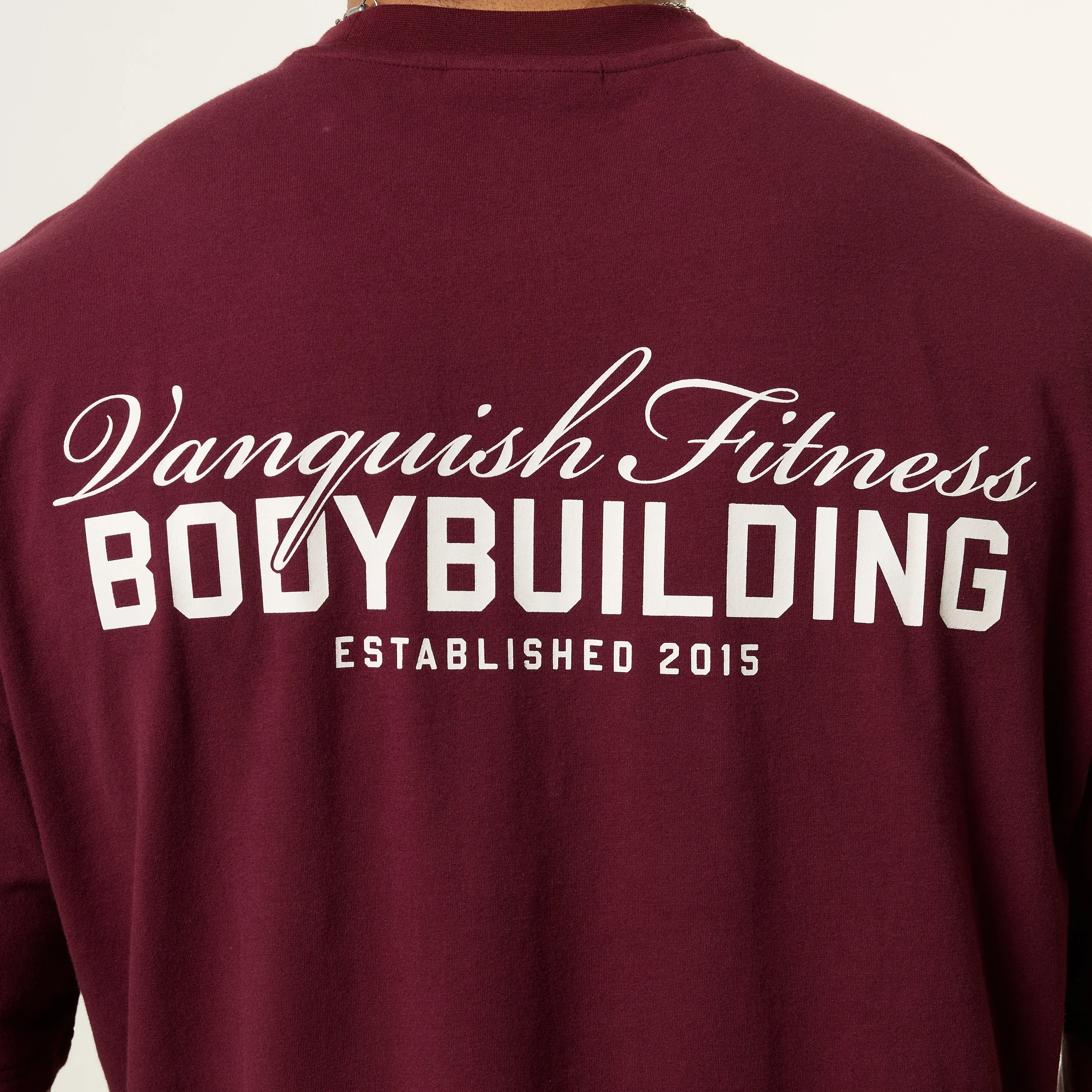 Vanquish Bodybuilding Oxblood Oversized Boxy T Shirt - Image 5