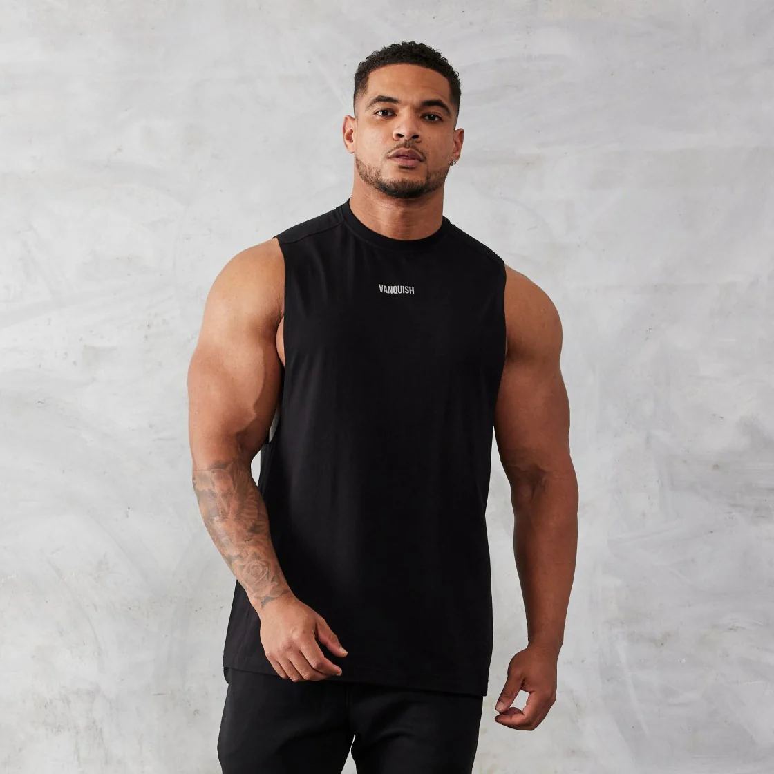Vanquish Essential Black Oversized Sleeveless T Shirt - Image 5