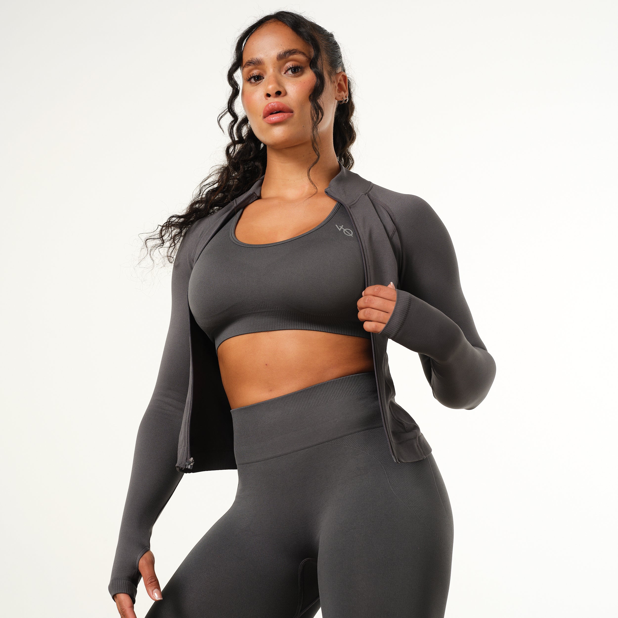Vanquish Elevate Seamless Charcoal Zip Front Jacket - Image 5