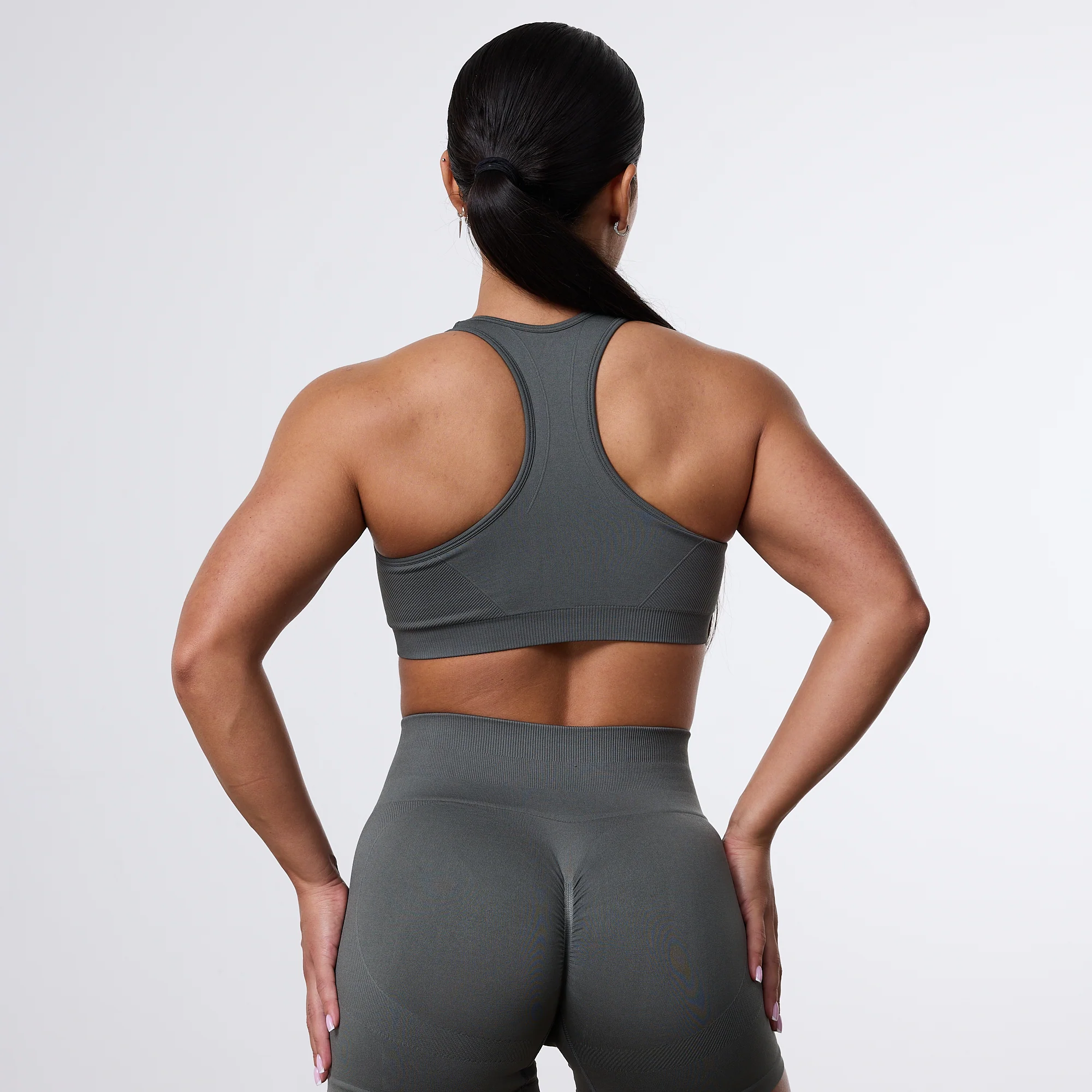 Vanquish Elevate Seamless Dark Olive Support Bra - Image 4