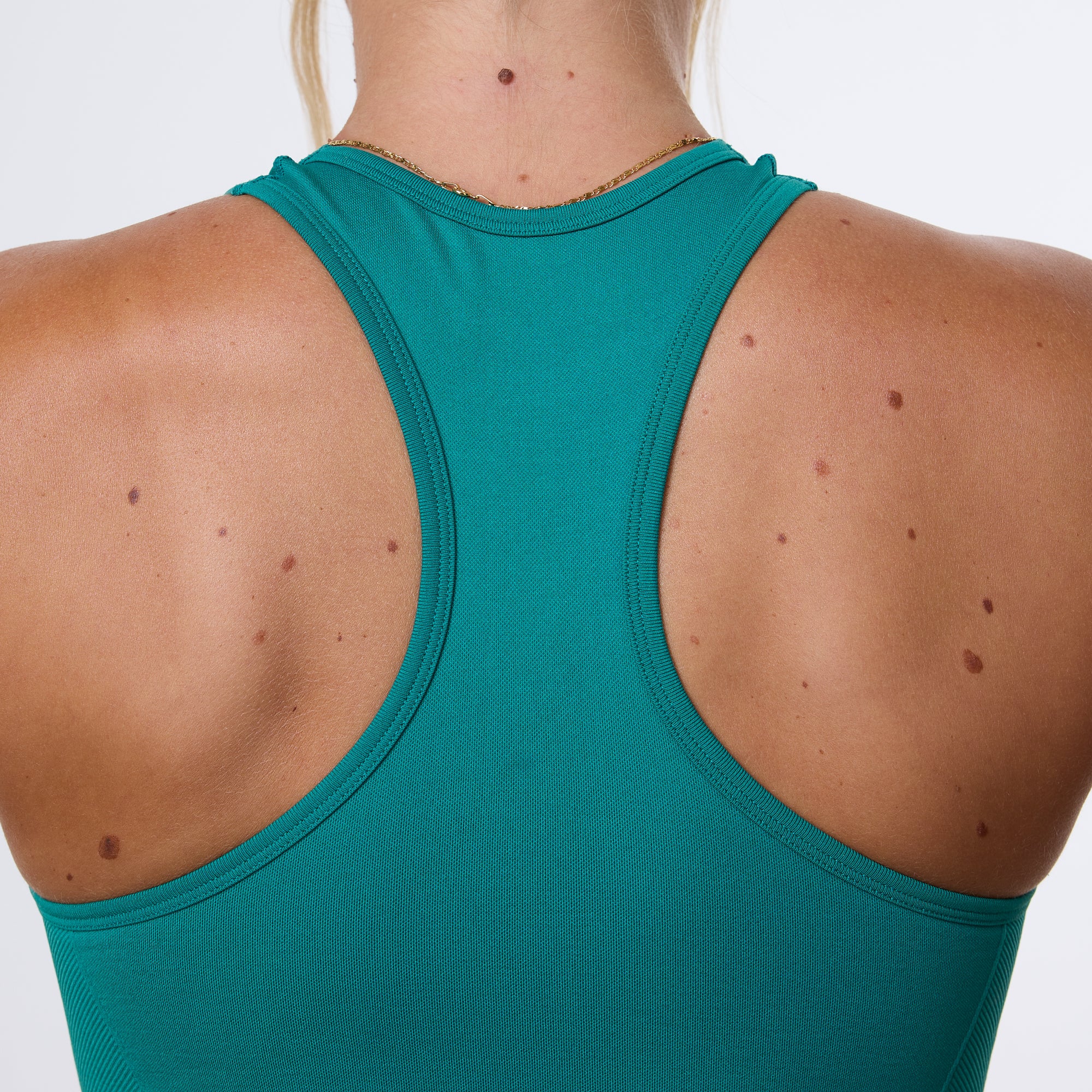Vanquish Elevate Seamless Emerald Teal Racer Back Midi Tank Top - Image 5