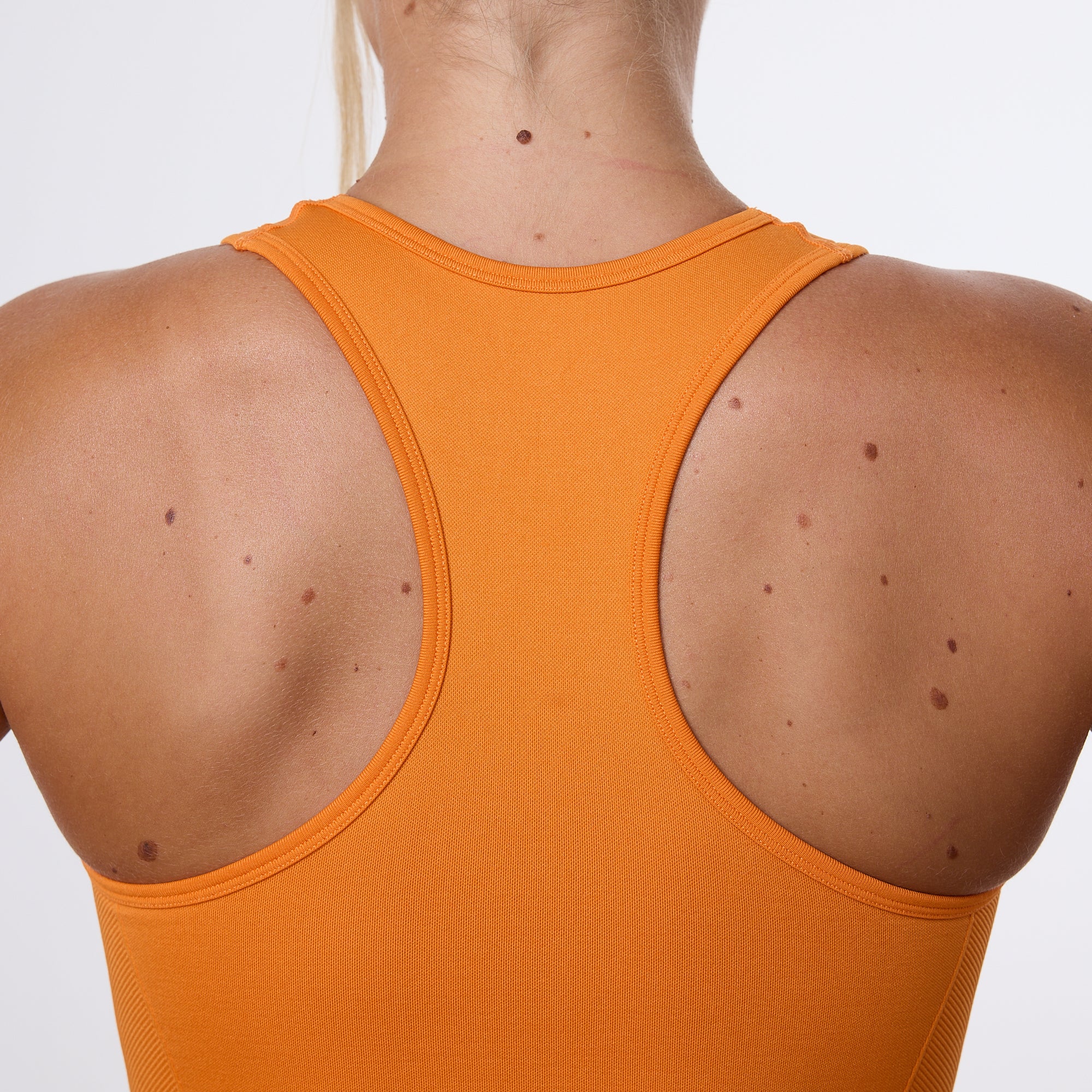 Vanquish Elevate Seamless Orange Racer Back Midi Tank Top - Image 5