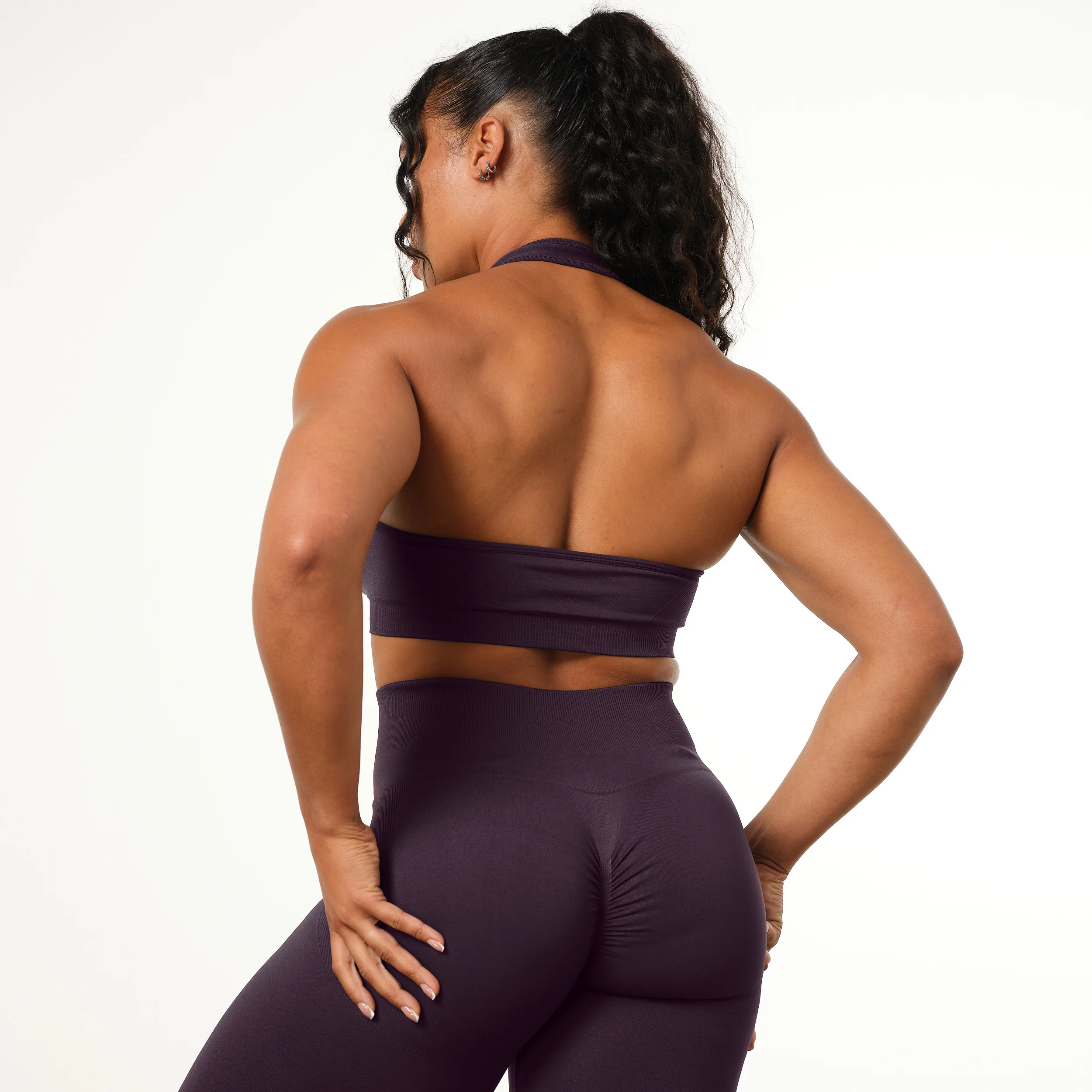 Vanquish Elevate Seamless Plum Halter Neck Bra - Image 5