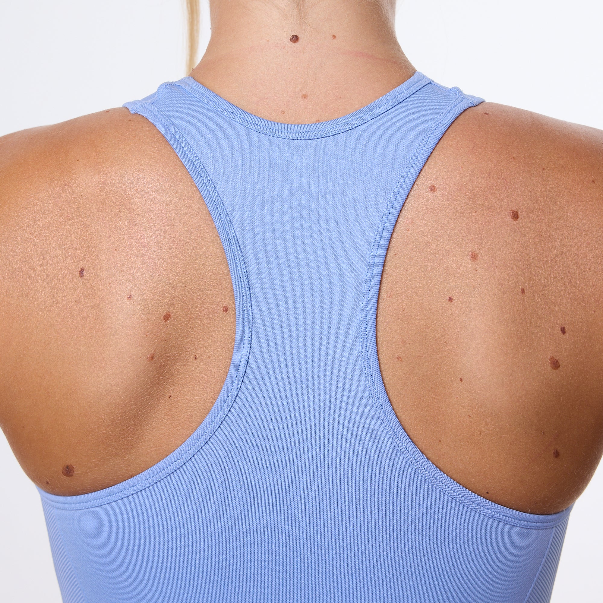 Vanquish Elevate Seamless Sky Blue Racer Back Midi Tank Top - Image 5