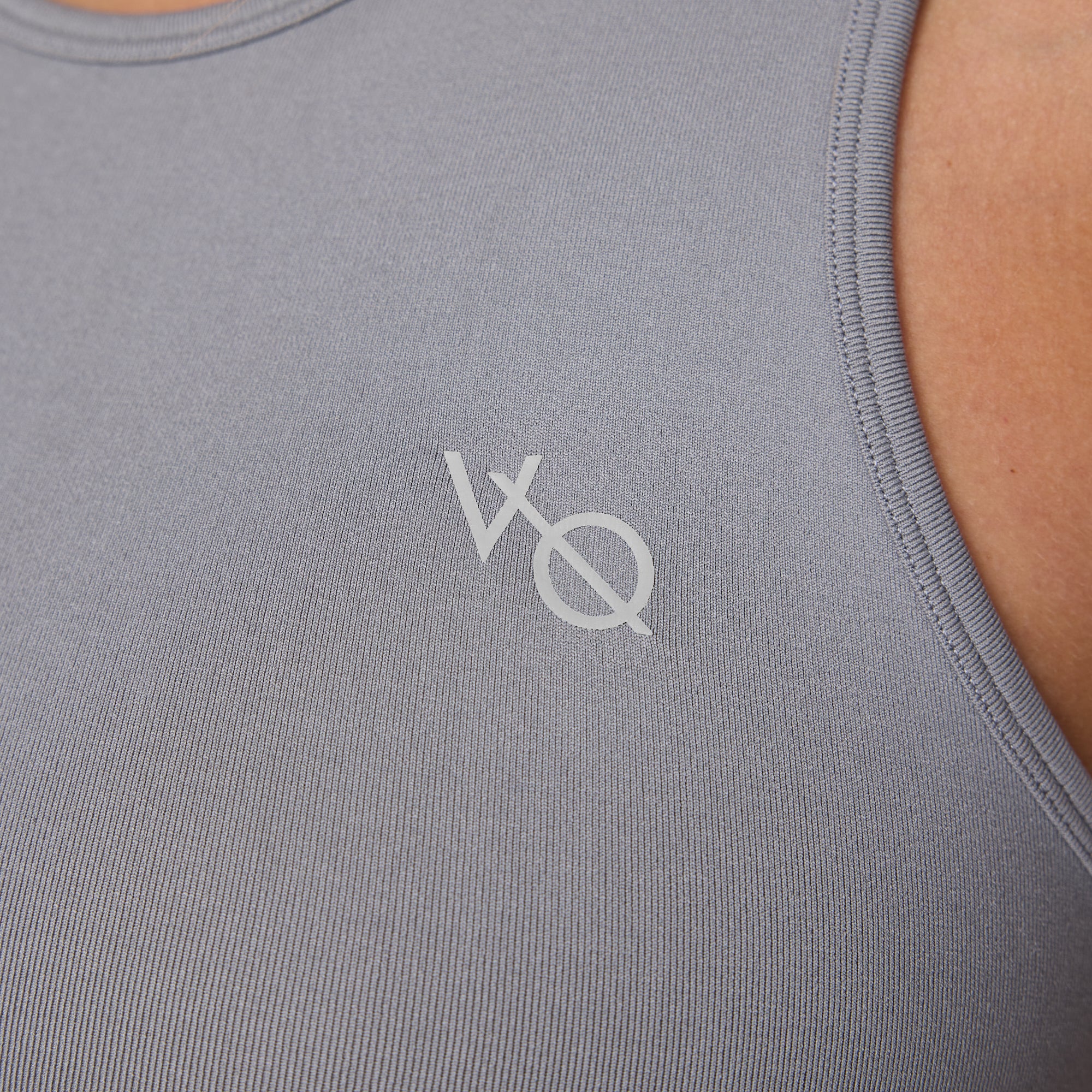 Vanquish Elevate Seamless Smoke Grey Racer Back Midi Tank Top - Image 6