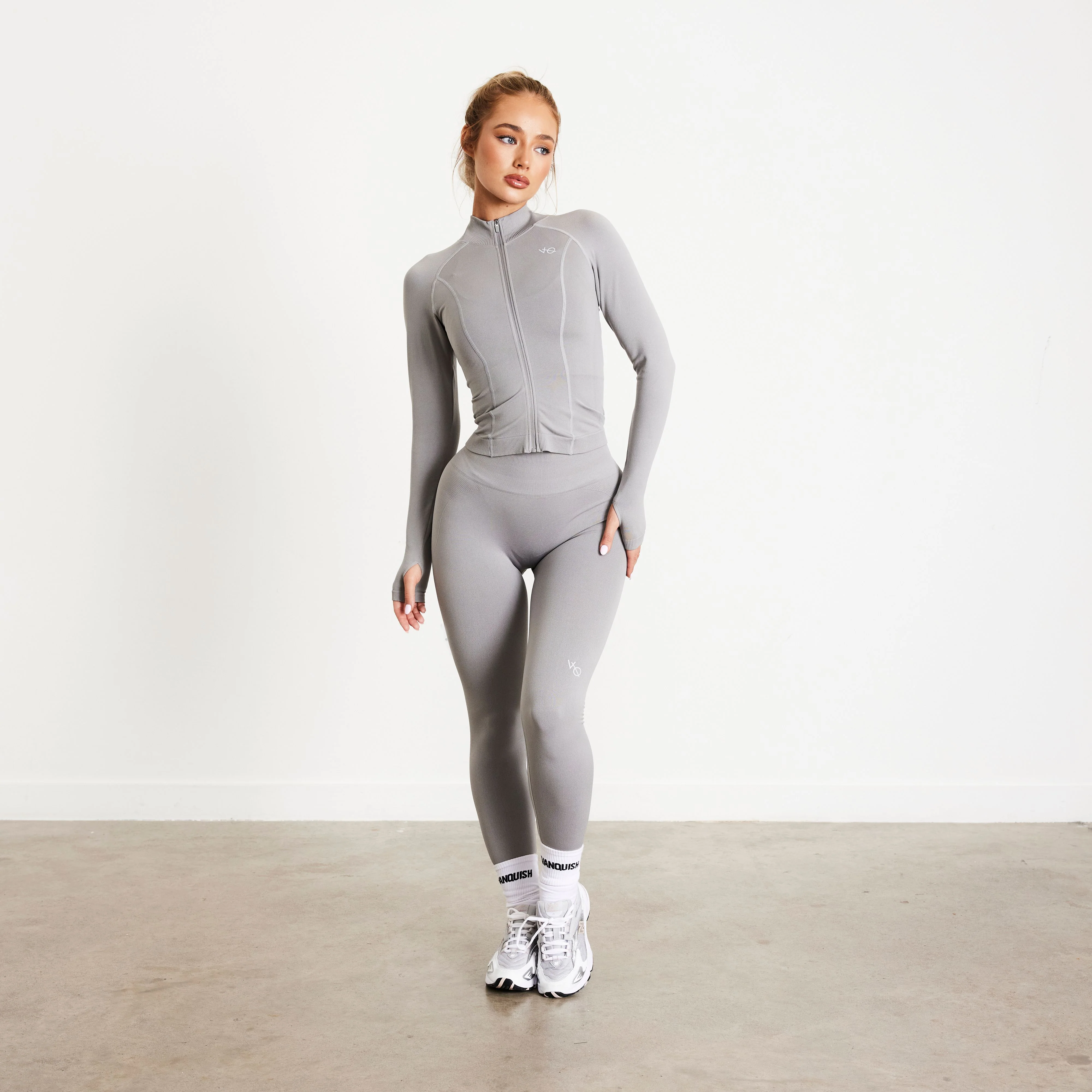Vanquish Elevate Seamless Smoke Grey Zip Front Jacket - Image 6