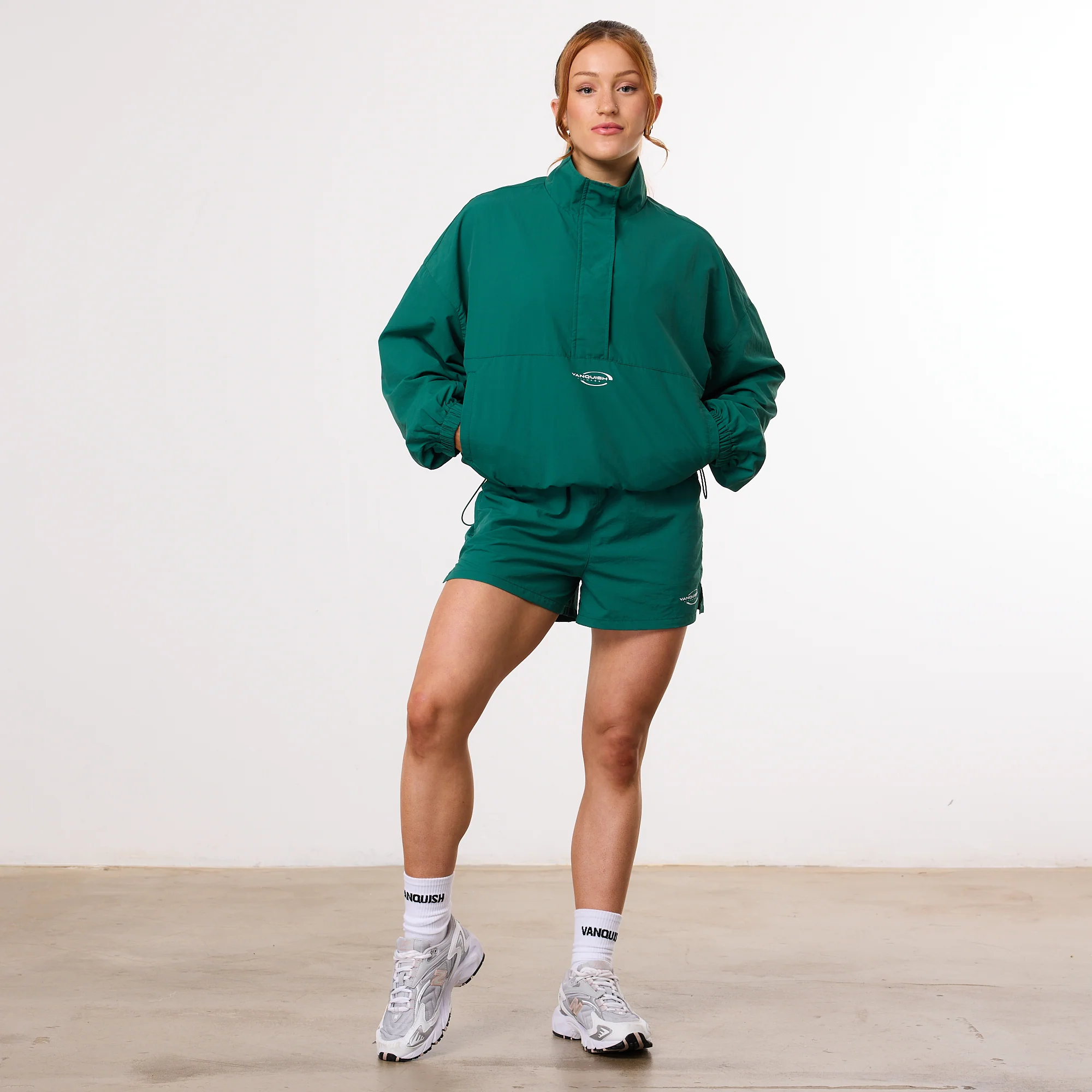 Vanquish Enhance Forest Green Track Shorts - Image 2
